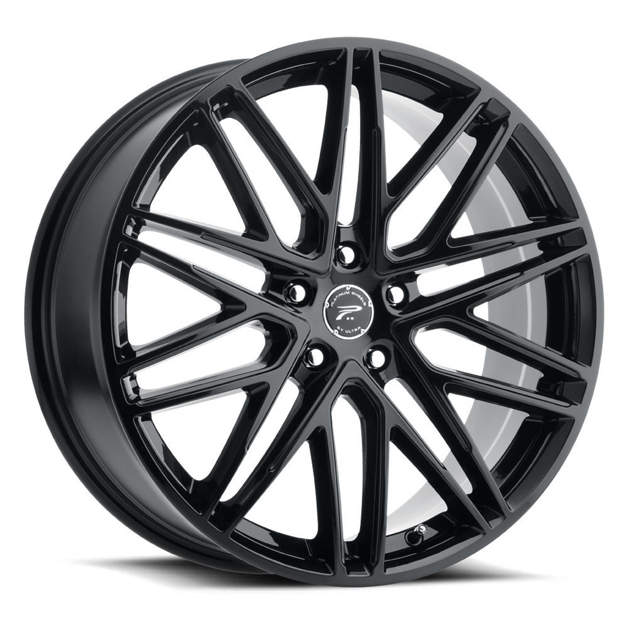 17" Platinum 460BK Atonement 17X8 5x4.5 Gloss Black & Clear-Coat Wheel 40mm Rim