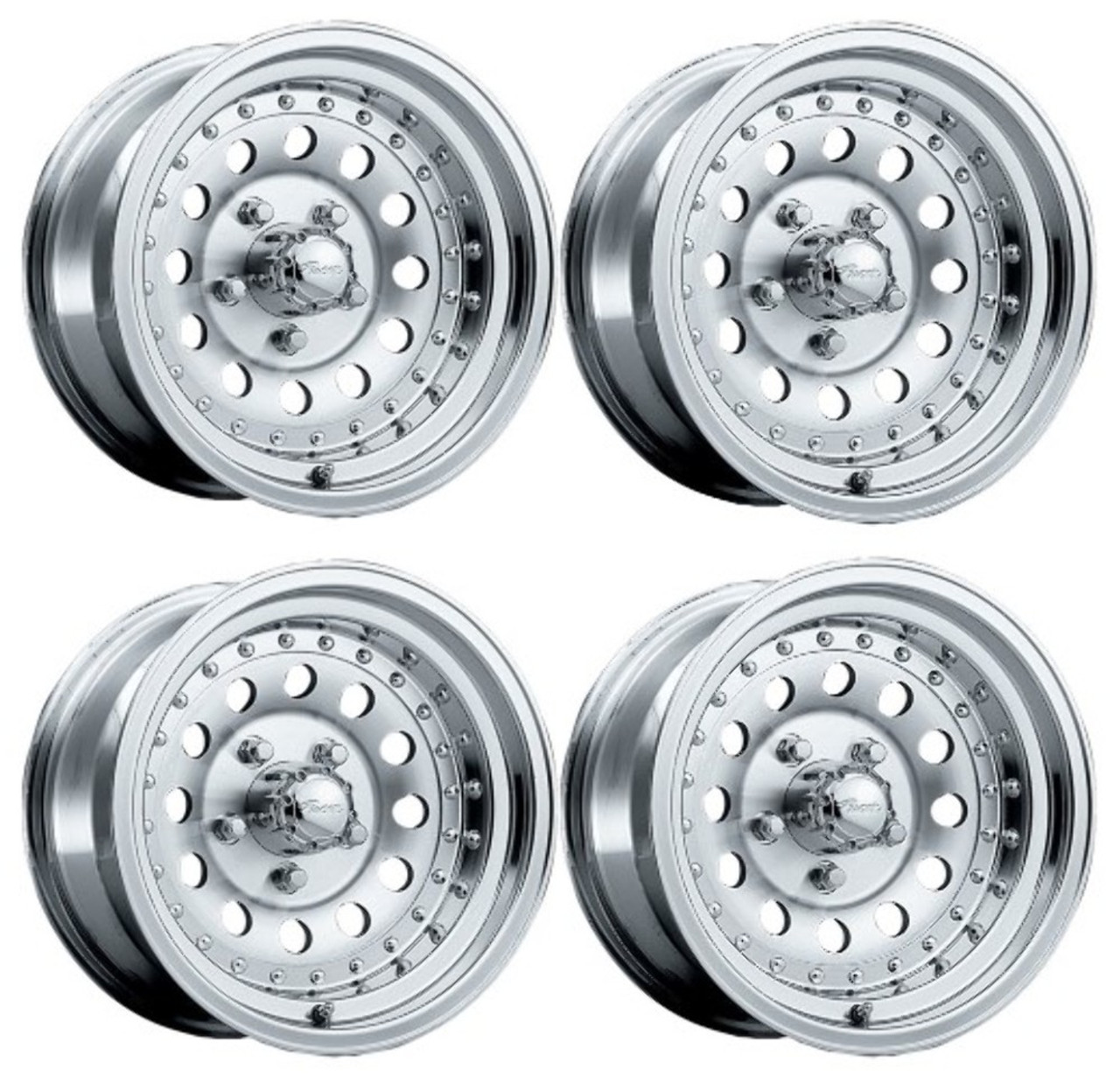 Set 4 15" Pacer 162M Aluminum Mod  15x7 Wheels 5x4.75 -07mm