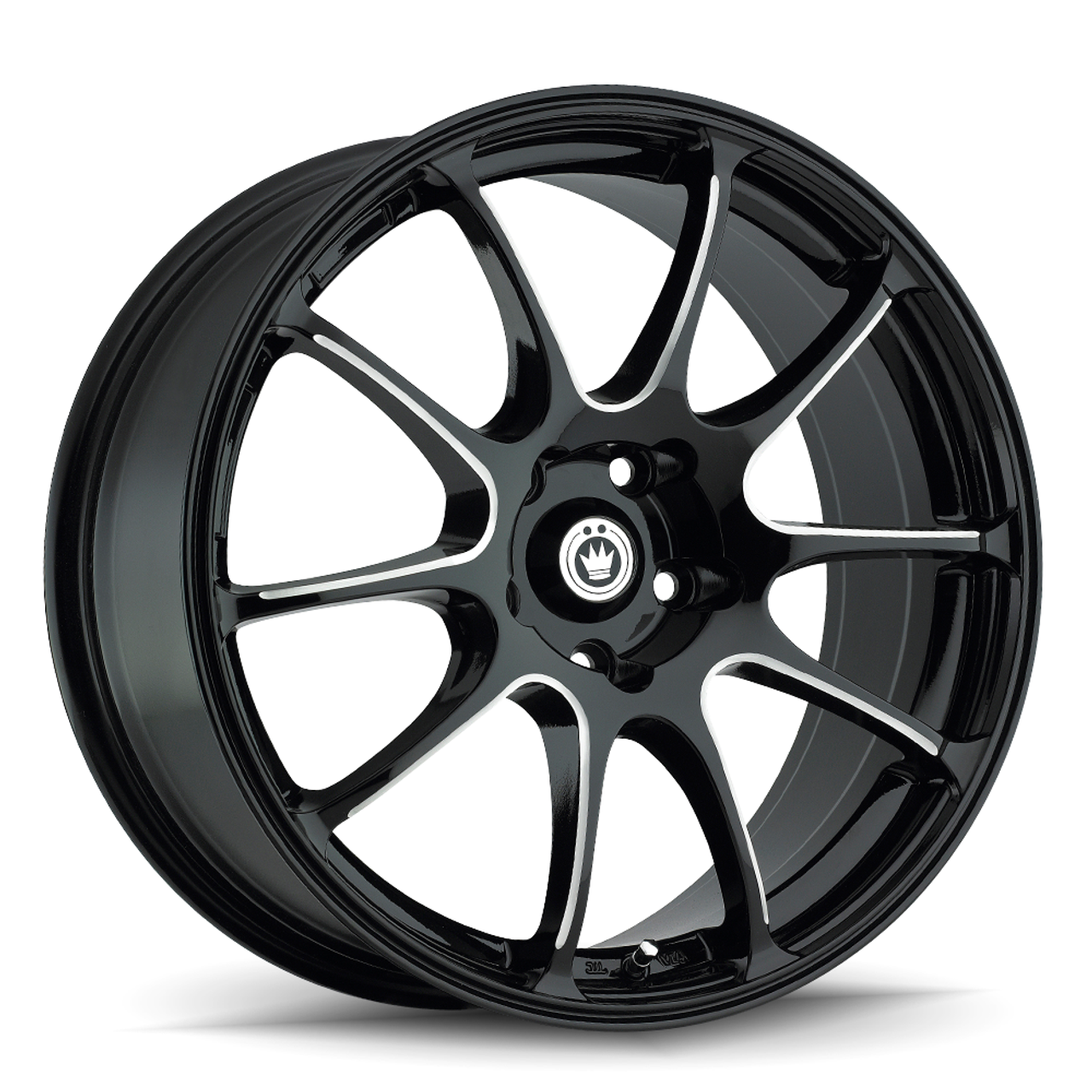 17" Konig 24B Illusion 17x7 4x100 Gloss Black Ball Cut Machined Spoke Wheel 40mm