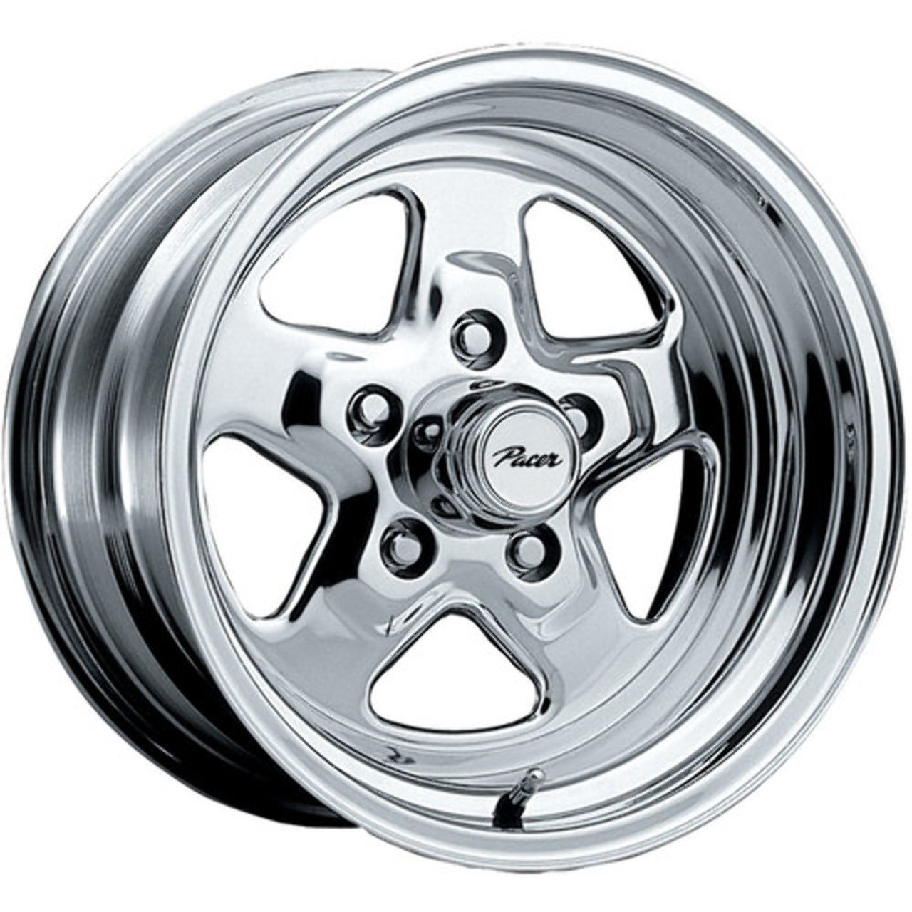 Set 4 15" Pacer 521P Dragstar 15X7 5x4.5 Polished Wheels 0mm Rims