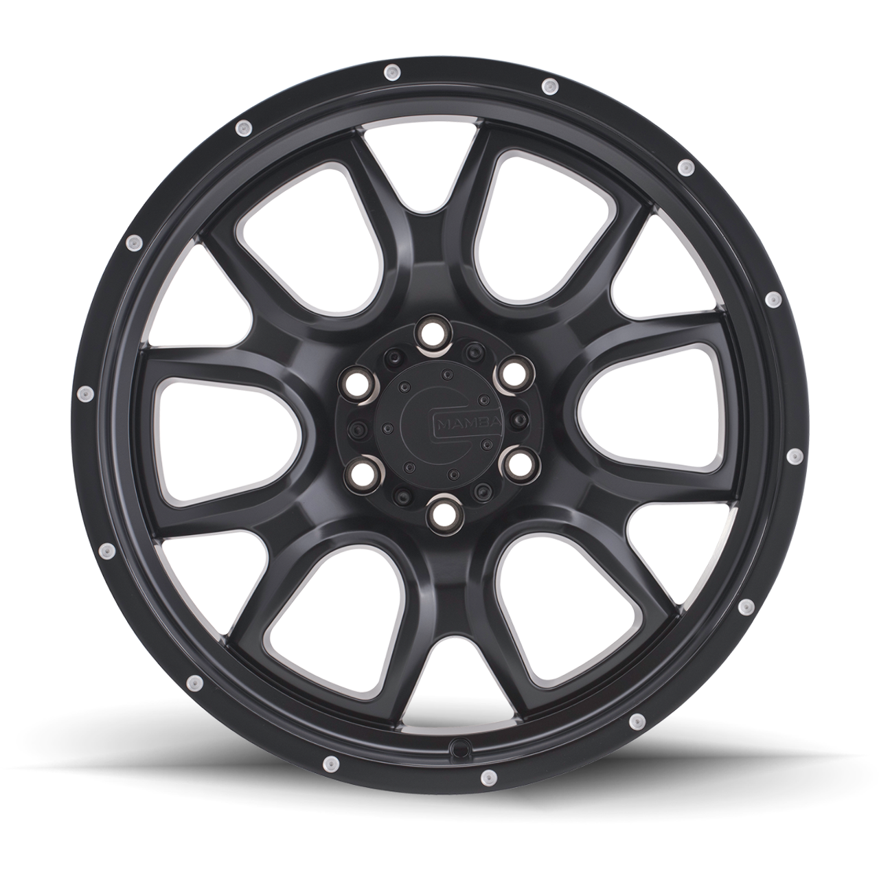 Set 4 16" Mamba 591B M19 16x8 5x5 Matte Black Wheels 6mm Truck Rims