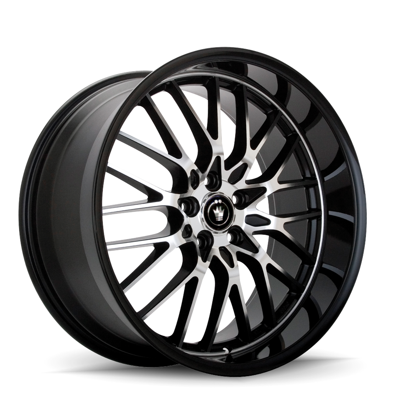 18" Konig 16MB Lace 18x8 5x112 Gloss Black with Machined Face Wheel 45mm Rim