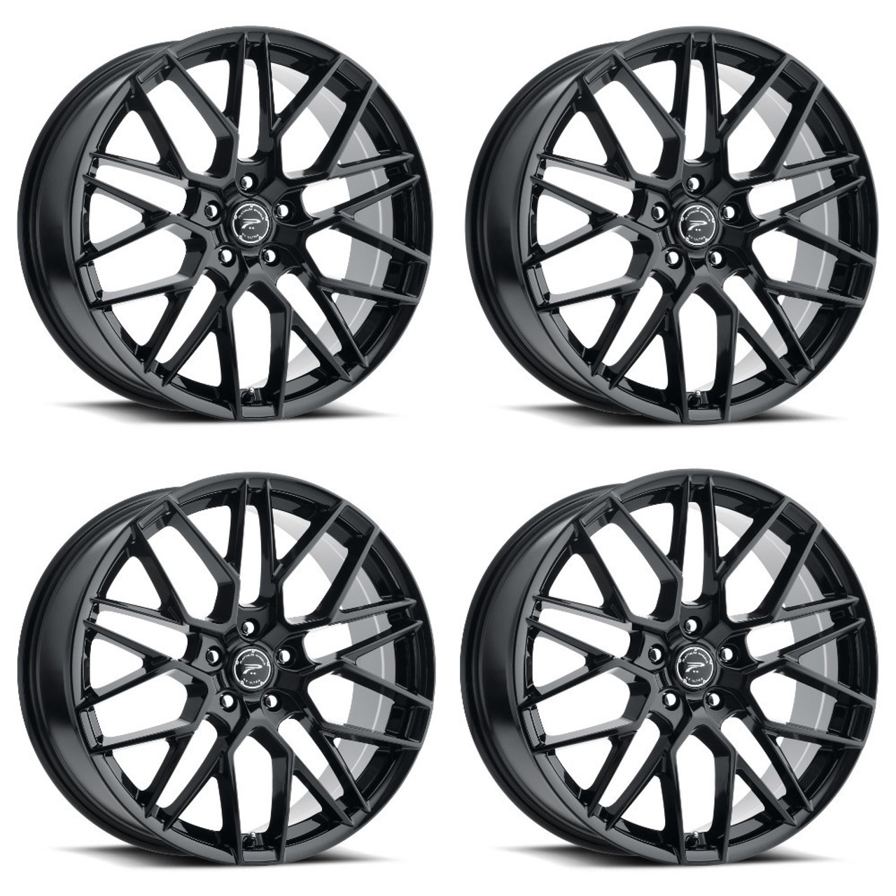 Set 4 18" Platinum 459BK Retribution 18x8 5x112 Gloss Black Clear-Coat 40mm Rims