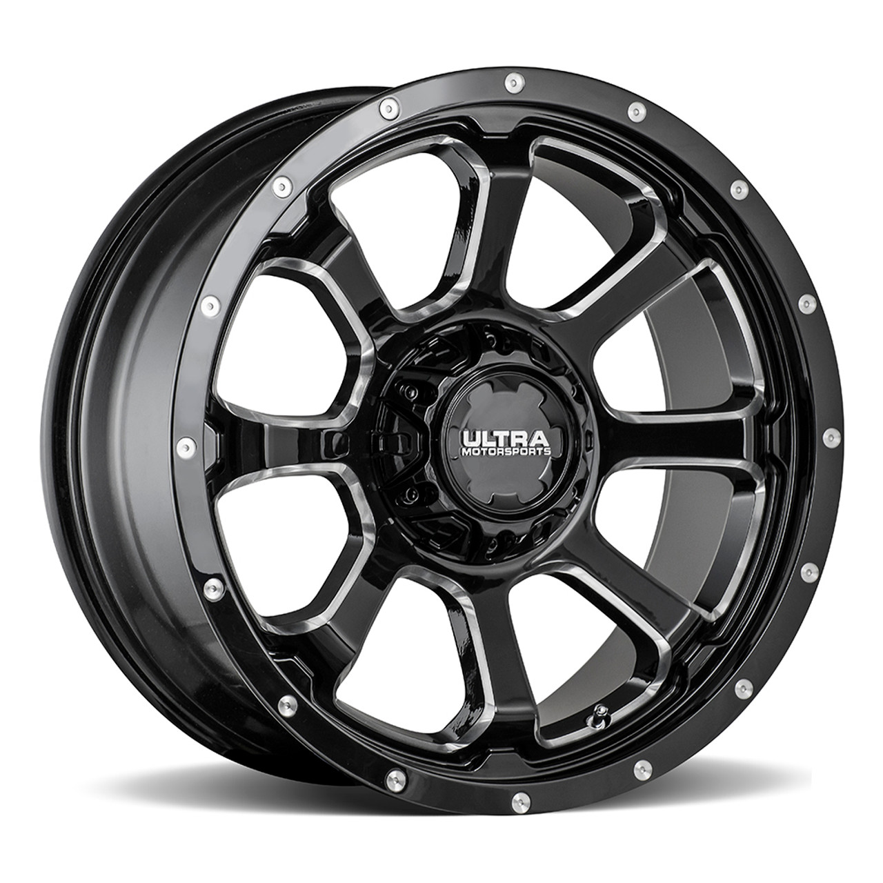 Set 4 18" Ultra 219BM Nemesis 18x9 5x5/5.5 Gloss Black CNC Milled Wheels 12mm