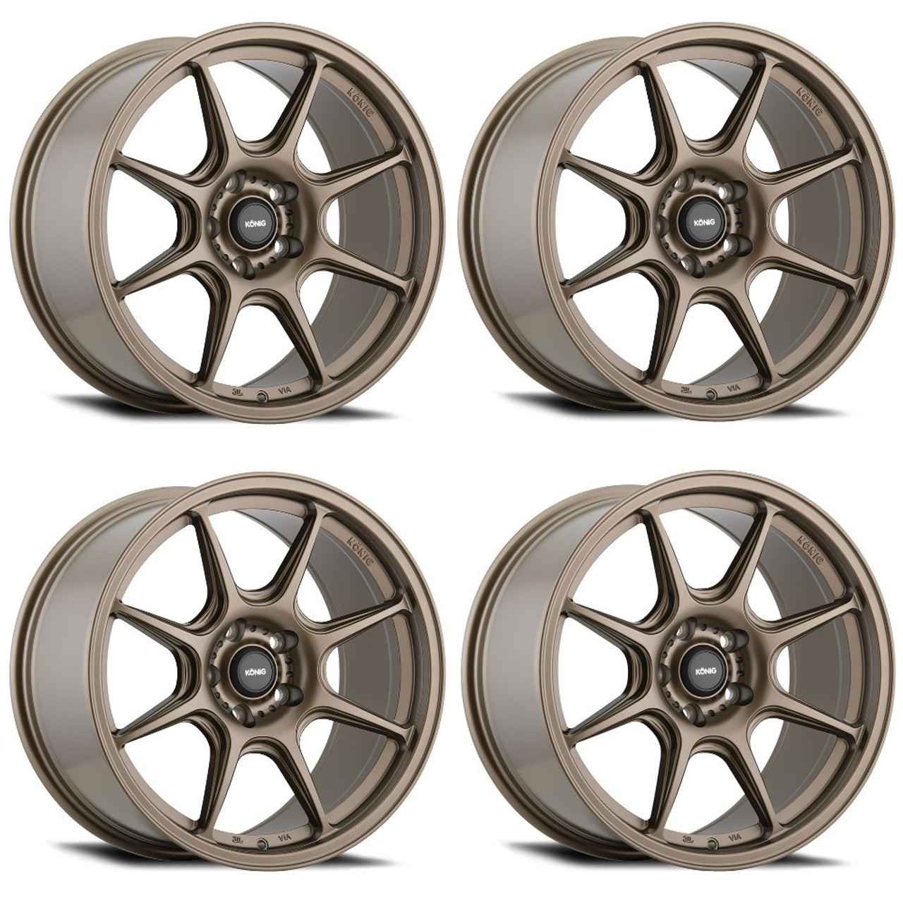 Set 4 17" Konig 102BZ Lockout  17x8 Wheels 4x108 +40mm