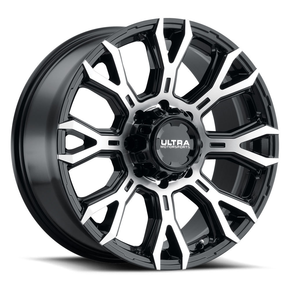 17" Ultra 123U Scorpion 17x9 8x6.5 Gloss Black Diamond Cut Face Wheel 12mm Rim