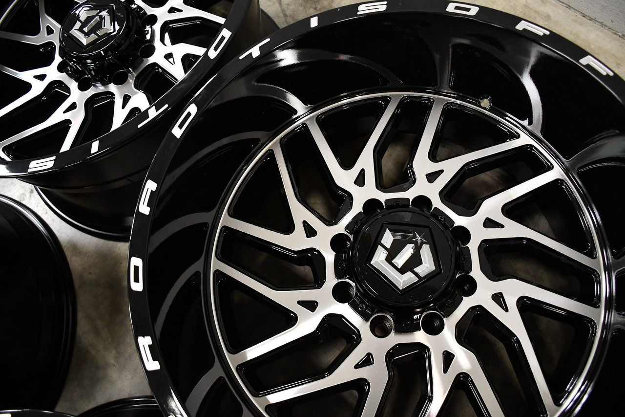 22" TIS 544MB 22x12 5x5 5x5.5 Gloss Black w/ Machined Face Wheel -44mm Truck Rim