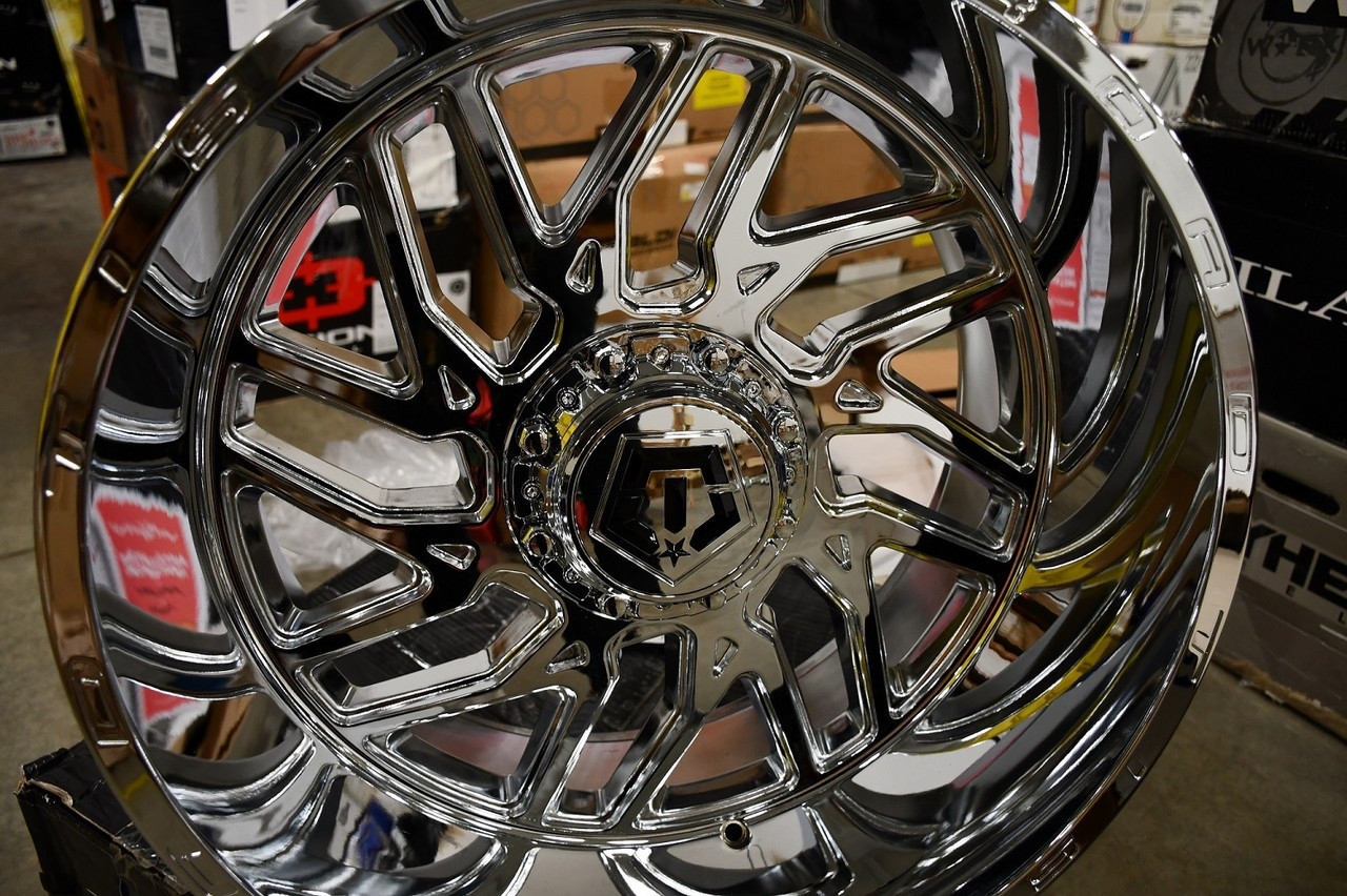 20" TIS 544C Chrome 20x10 Wheel 8x6.5 -25mm Lifted For Chevy GMC Ram Ford Rim