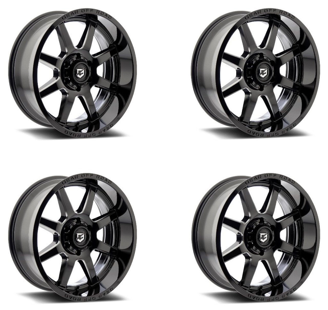 Set 4 22" Gear Off Road 762BM Pivot  22x12 Wheels 6x5.50 -44mm