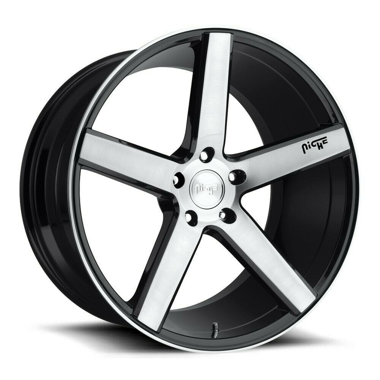 Set 4 Niche M124 Milan 18x8 5x4.5 Gloss Black Brushed Wheels 18" 40mm Rims
