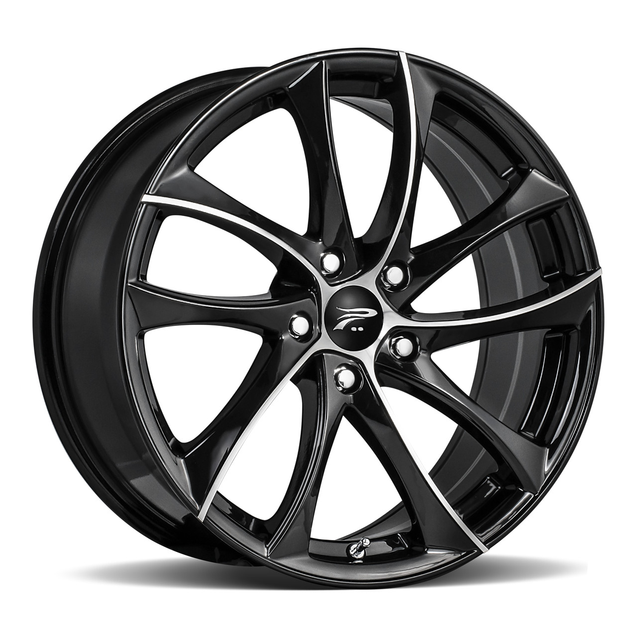 Set 4 17" Platinum 438U Gyro 17x7.5 5x110 Gloss Black Diamond Cut Face 35mm Rims