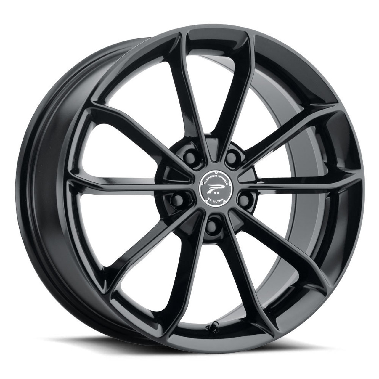 Set 4 18" Platinum 457BK Revelation 18x8 5x110 Gloss Black Clear-Coat 35mm Rims