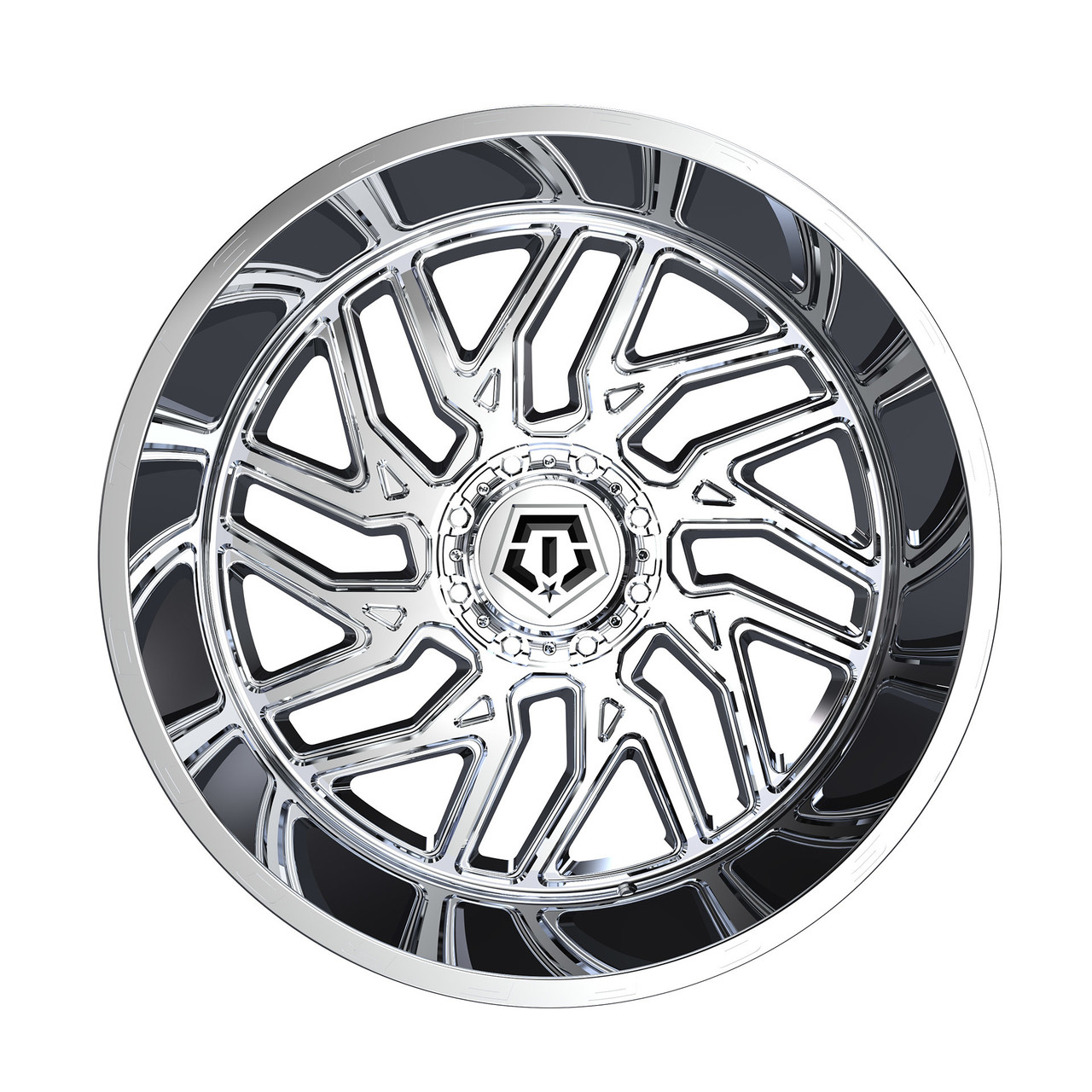 Set 4 20" TIS 544C Chrome 20x10 Wheels 8x6.5 -25mm Lifted For Chevy GMC Ram Ford