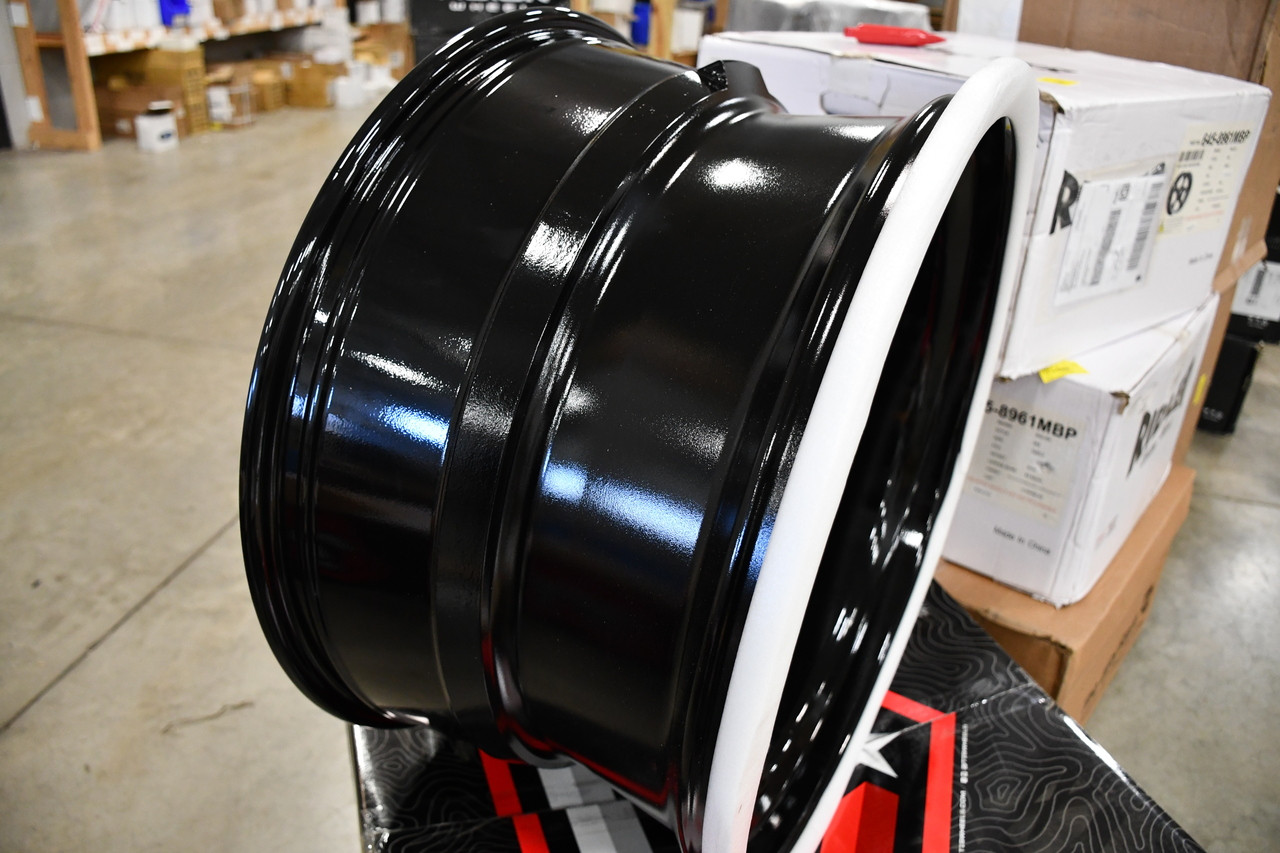 Set 4 20" TIS 544BM 20x9 8x6.5 18mm Wheels Gloss Black Milled Truck 8 Lug Rims