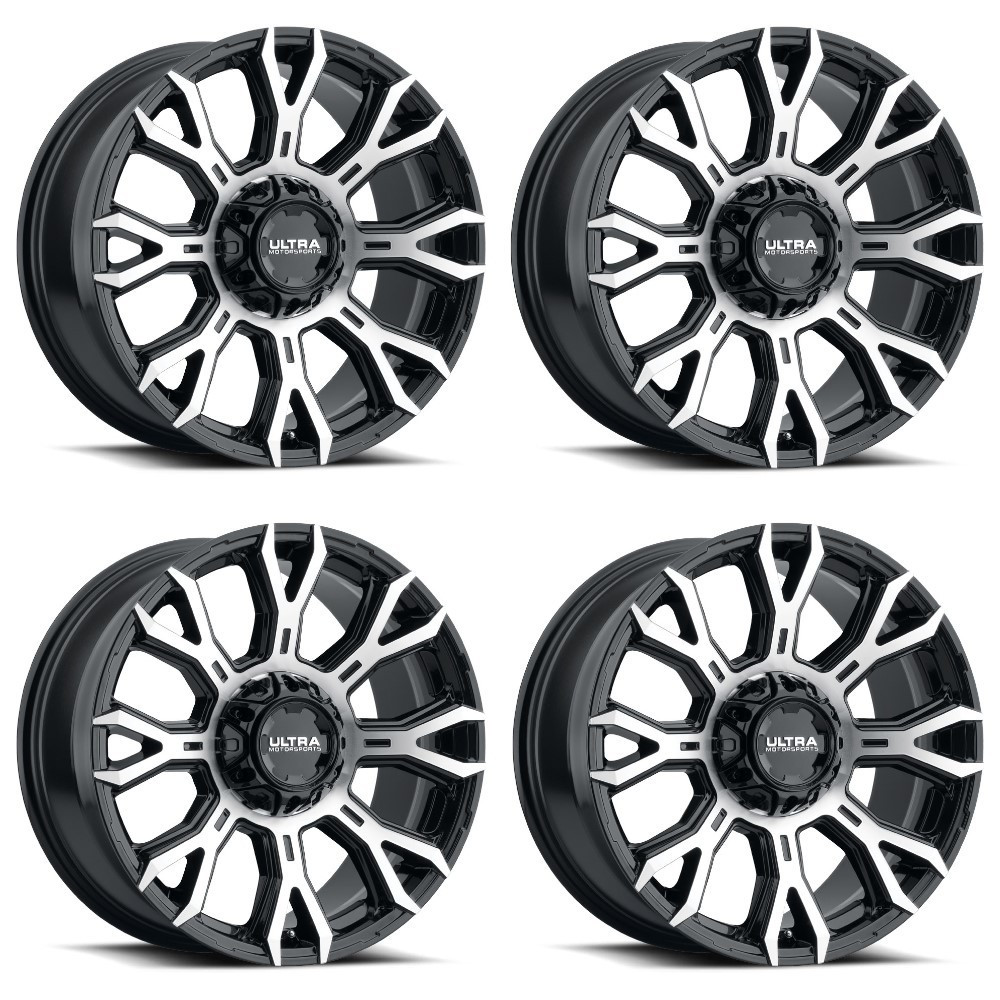 Set 4 17" Ultra 123U Scorpion Gloss Black Diamond Cut 17x9 6x135 6x5.5 18mm Rims