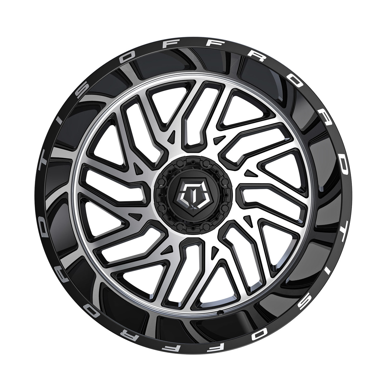 20" TIS 544MB Gloss Black Machined Face 20x10 Wheel 8x170 -25mm Lifted For Ford