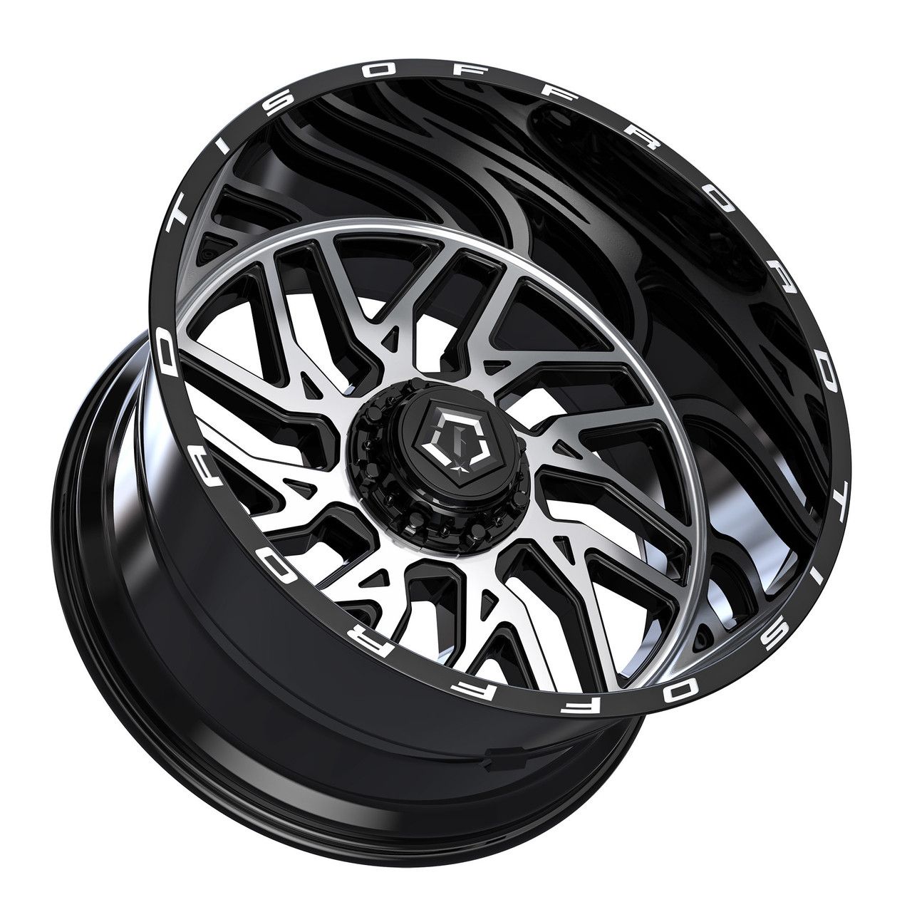 20" TIS 544MB Gloss Black Machined Face 20x10 Wheel 8x170 -25mm Lifted For Ford