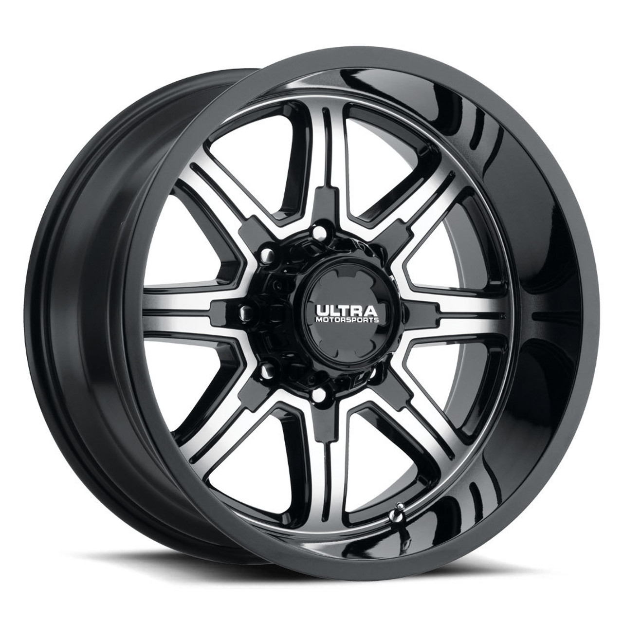 Set 4 18" Ultra 229U Menace Gloss Black Diamond Accents 18x9 Wheels 8x6.5 +12mm