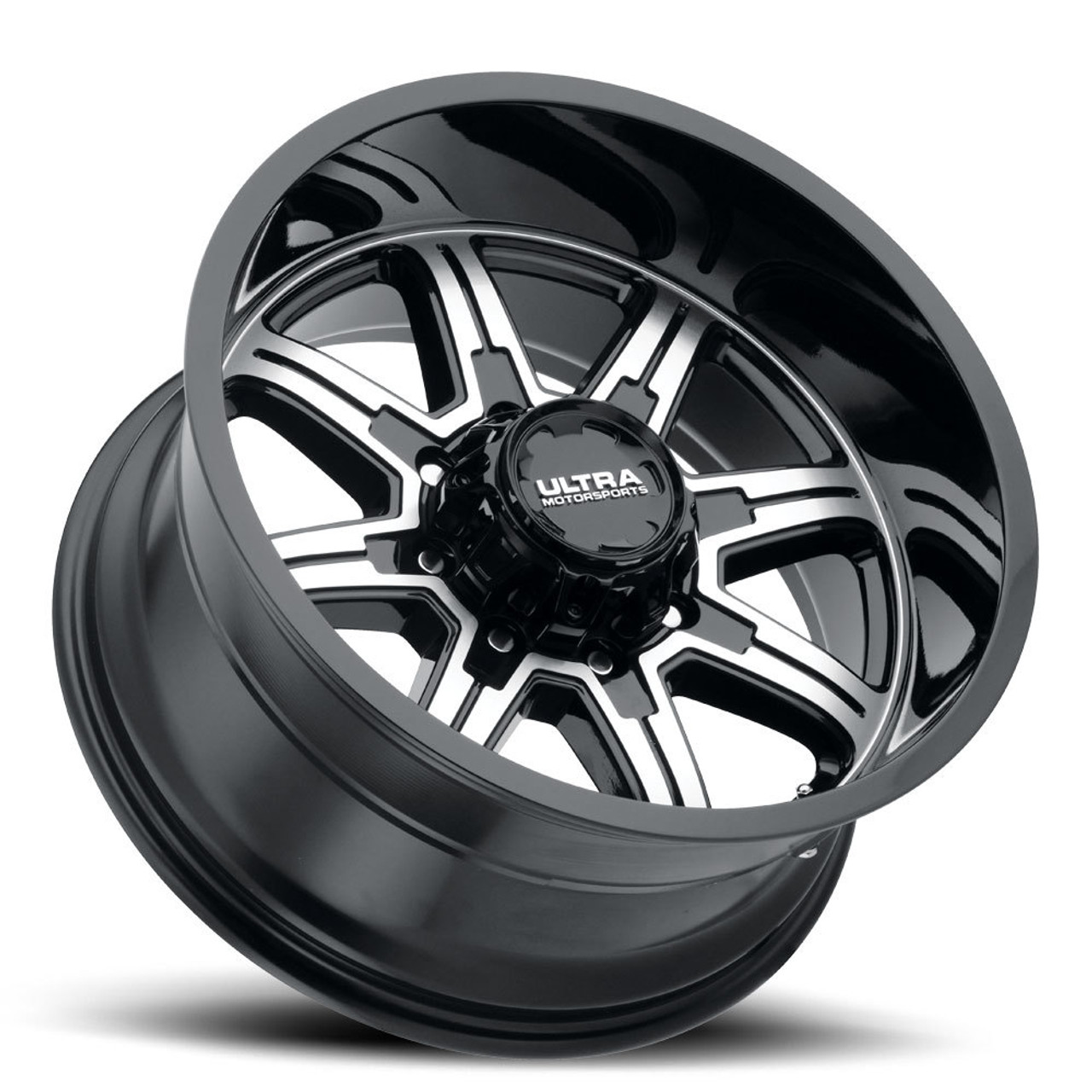 Set 4 18" Ultra 229U Menace Gloss Black Diamond Accents 18x9 Wheels 8x6.5 +12mm