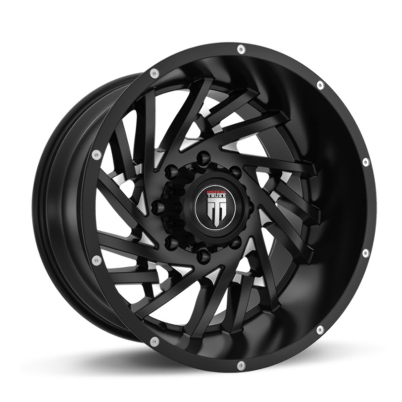 20" American Truxx Web 20x10 Black Milled 6x5.5 Wheel -24mm Lifted Truck Rim