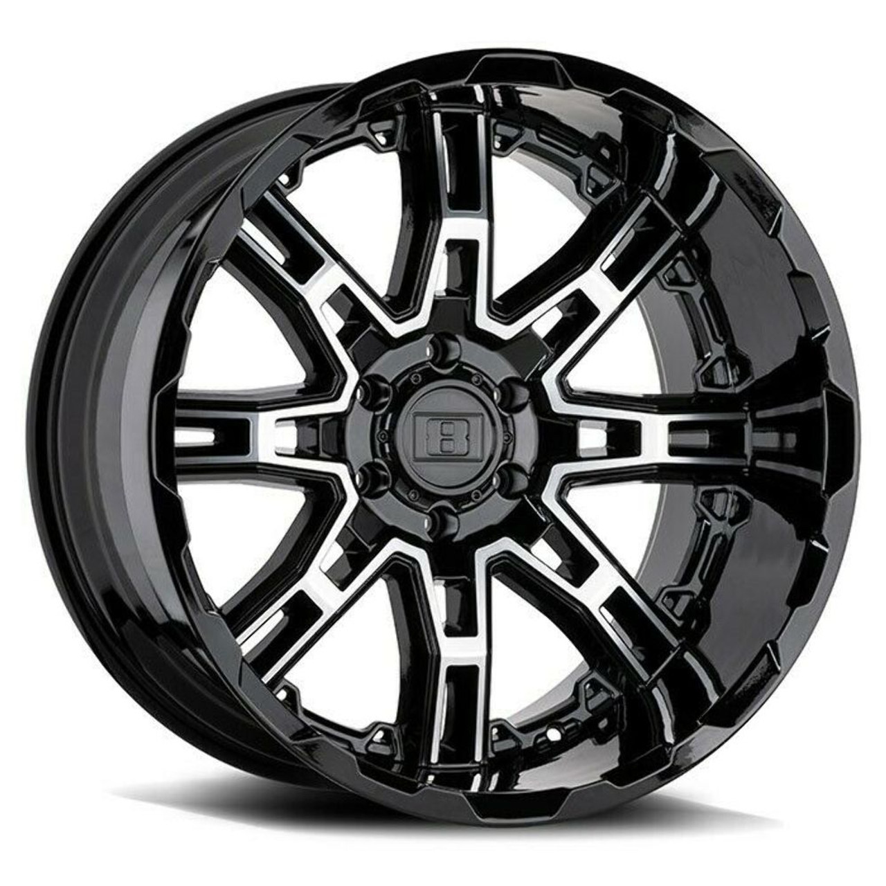 Level 8 Slingshot 20x11.5 6x5.5 Gloss Black W/ Machined Face Wheel 20" -44mm Rim Level 8 Slingshot 20x11.5 6x5.5 Gloss Black W/ Machined Face Wheel 20" -44mm Rim