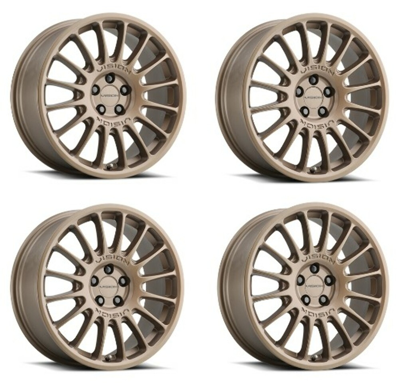 Set 4 15" Vision Street 477 Monaco Bronze Wheels 15x7 5x4.5 (5x114.3) Rim 38mm