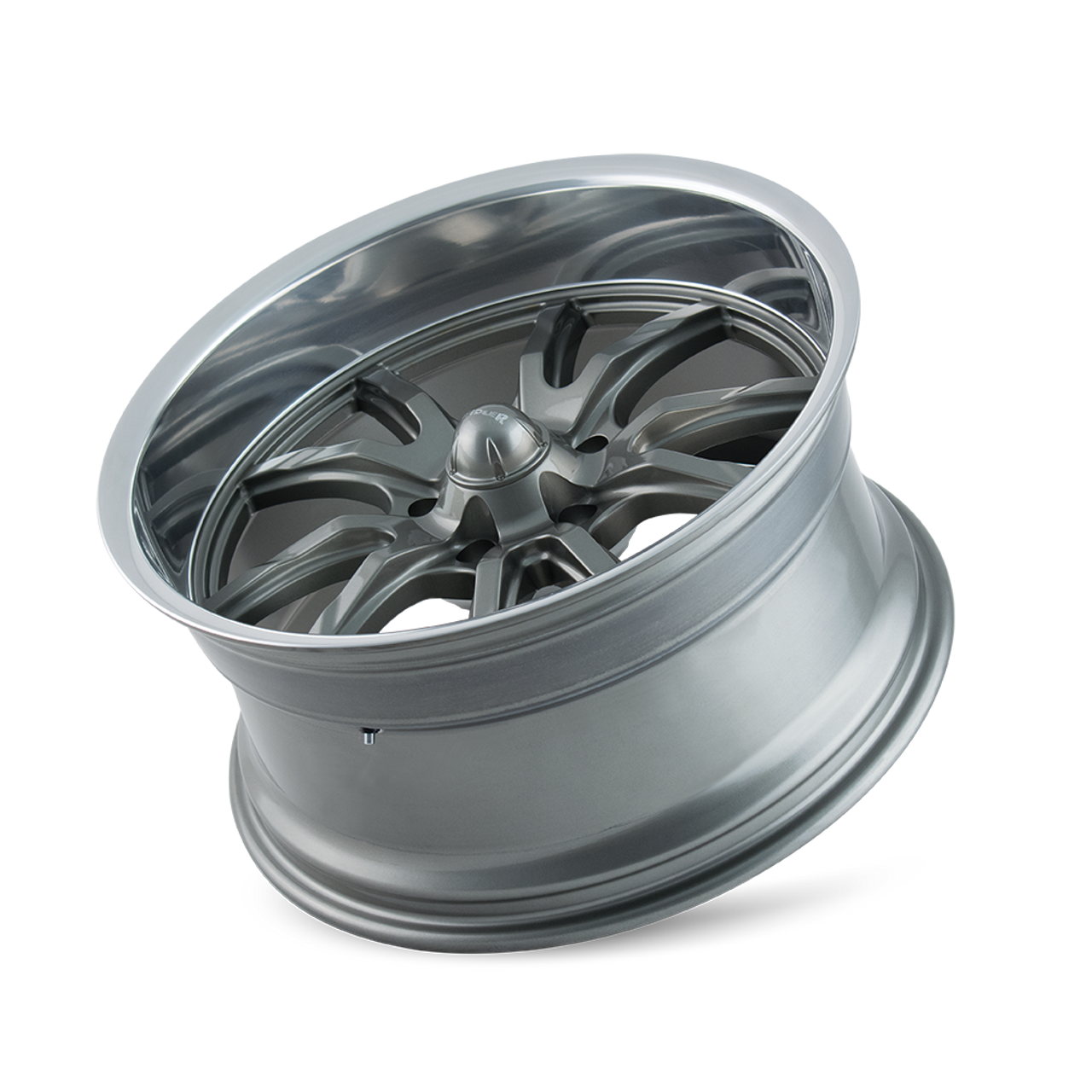 Set 4 17" Ridler 650 17x8 Grey Polished Lip 5x4.5 Wheels 0mm Rims