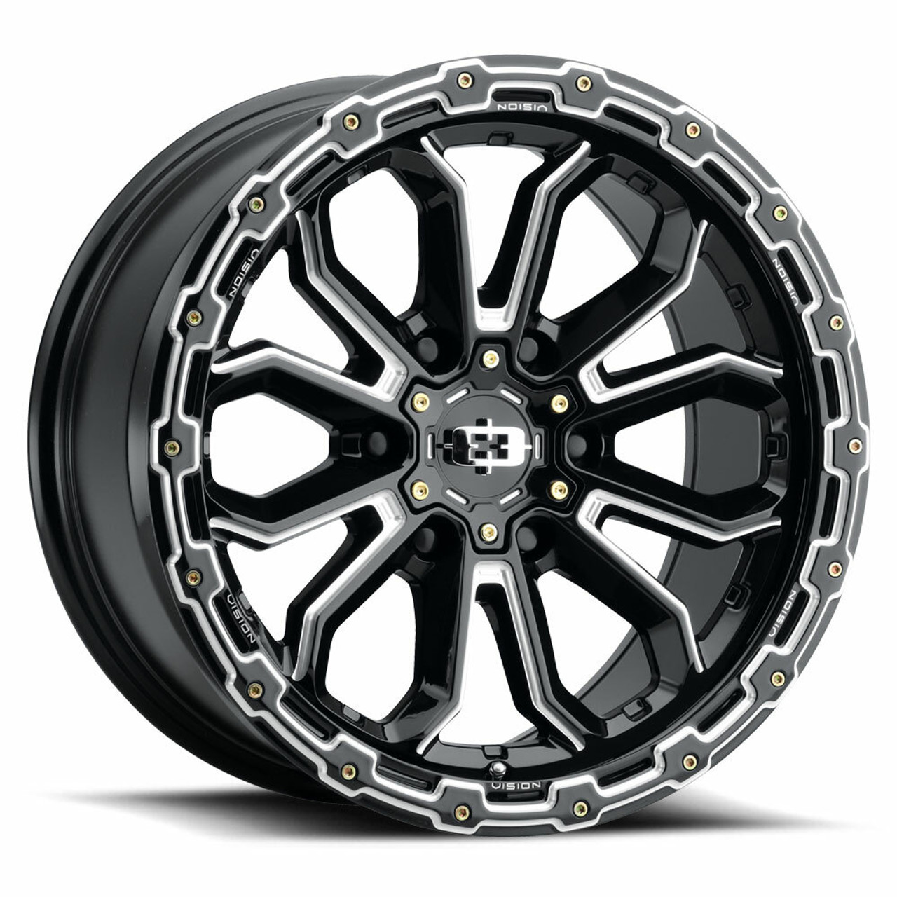 20" Vision Off-Road 405 Korupt Gloss Black Milled Spoke Wheel 20x9 6x5.5 Rim 0mm