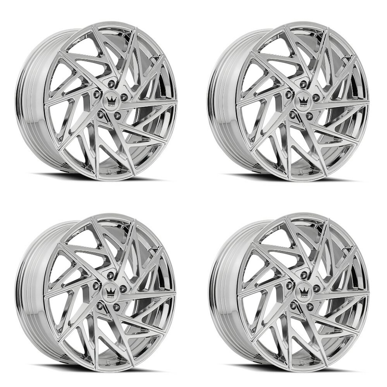 Set 4 17" Mazzi Freestyle 17x8 Chrome 5x120 Wheels 35mm Car Suv Rims