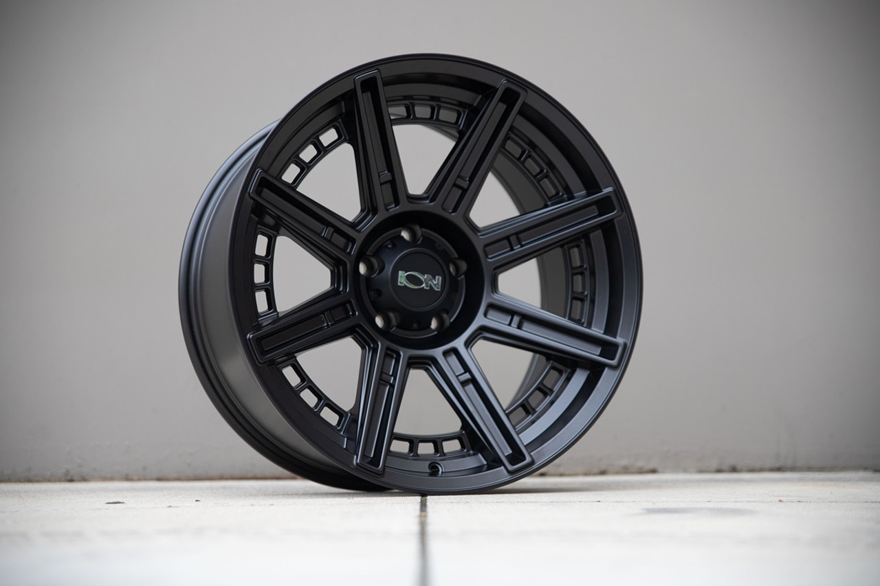 Set 4 20" Ion 149 20x9 Matte Black 6x5.5 Wheels -12mm Rims