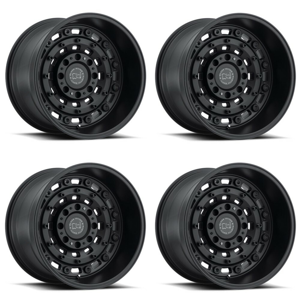 Set 4 Black Rhino Arsenal 20x12 5x5 5x5.5 Textured Matte Black Wheels 20" -44mm