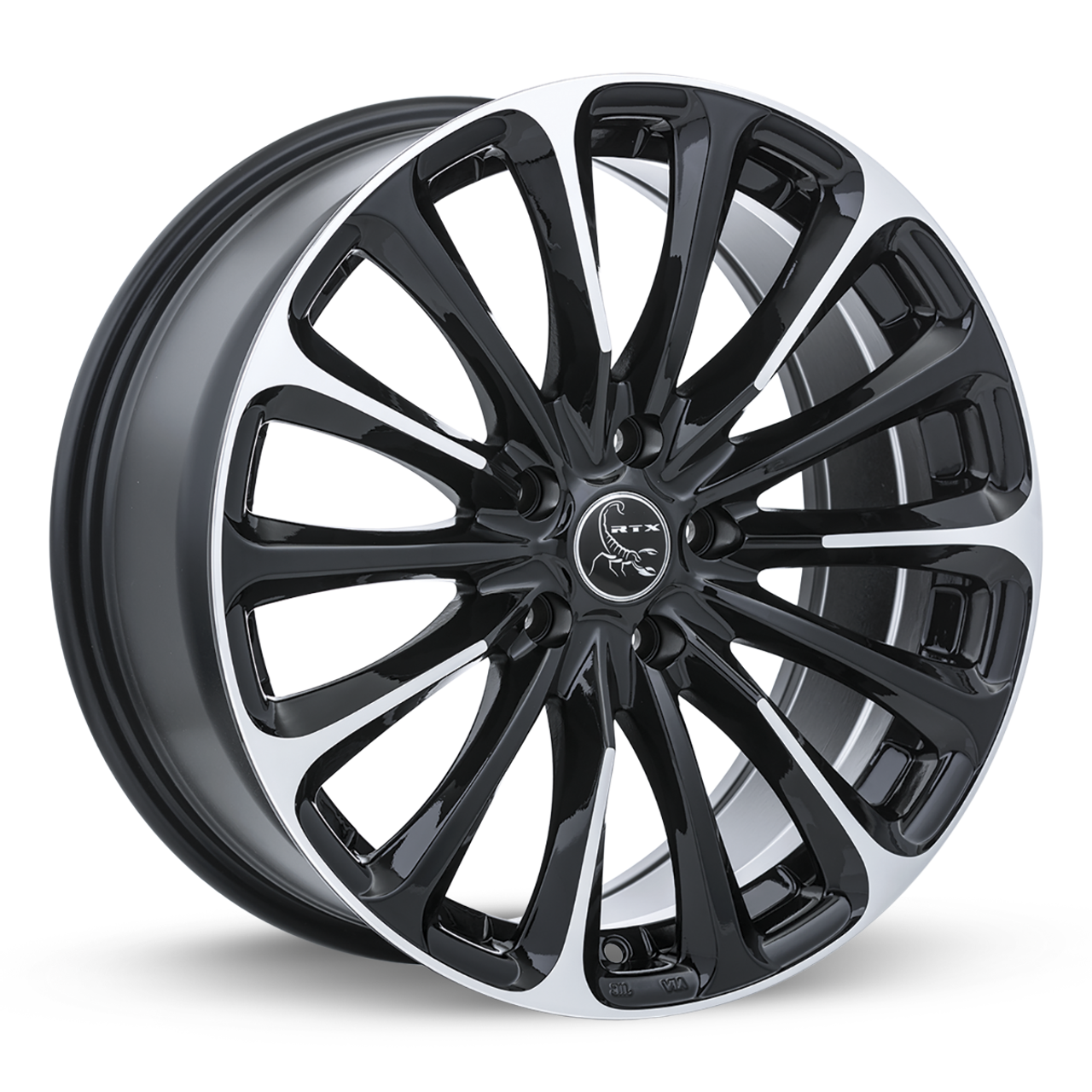 17" RTX Poison Black Machined Wheel 17x7.5 5x4.5 42mm Truck Suv Rim