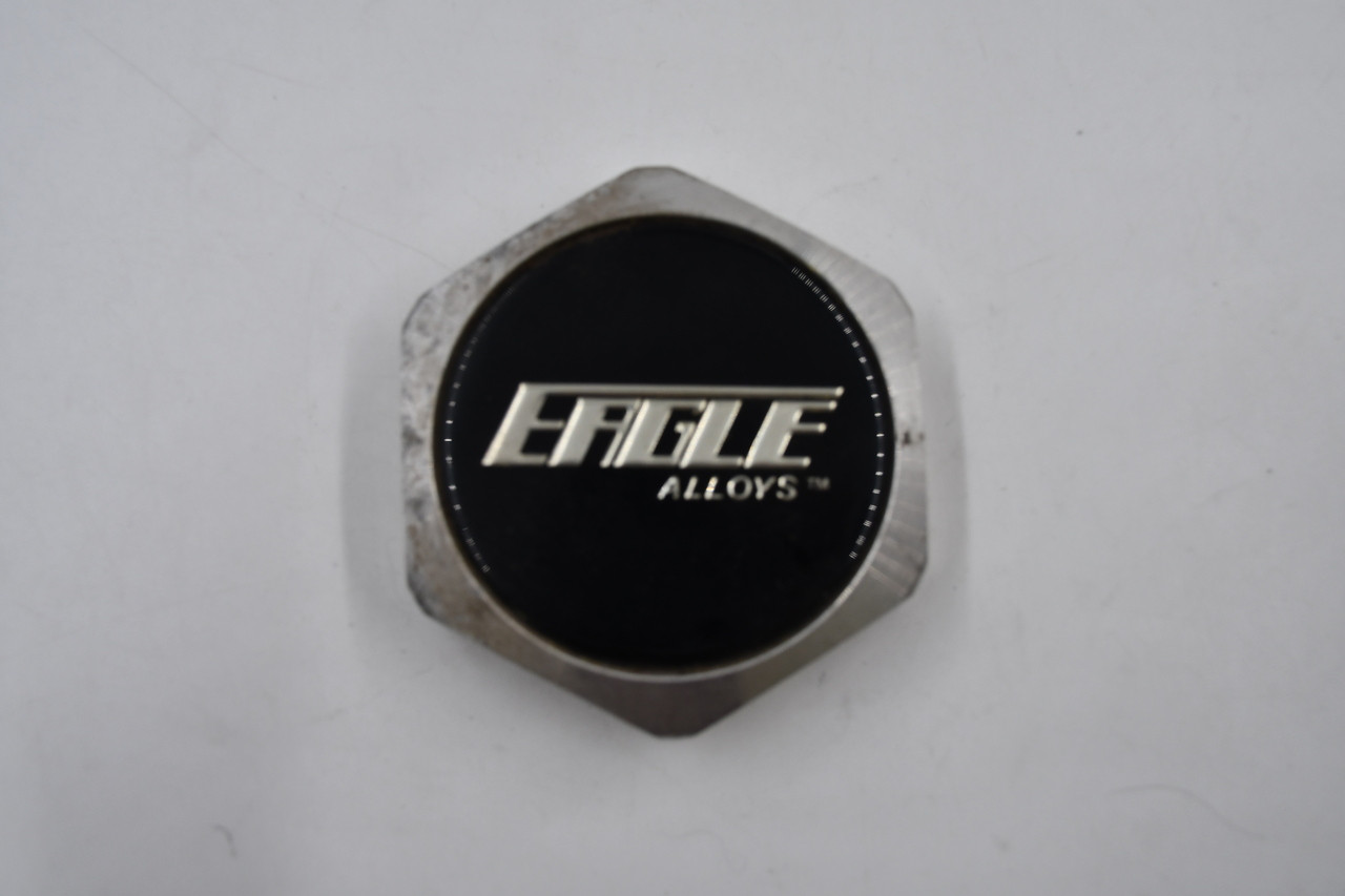 Eagle Alloys Wheels Brushed Aluminum w/ Black & Gold Logo Wheel Center Cap Hub Cap EAGLE/3.6875 3.6875"