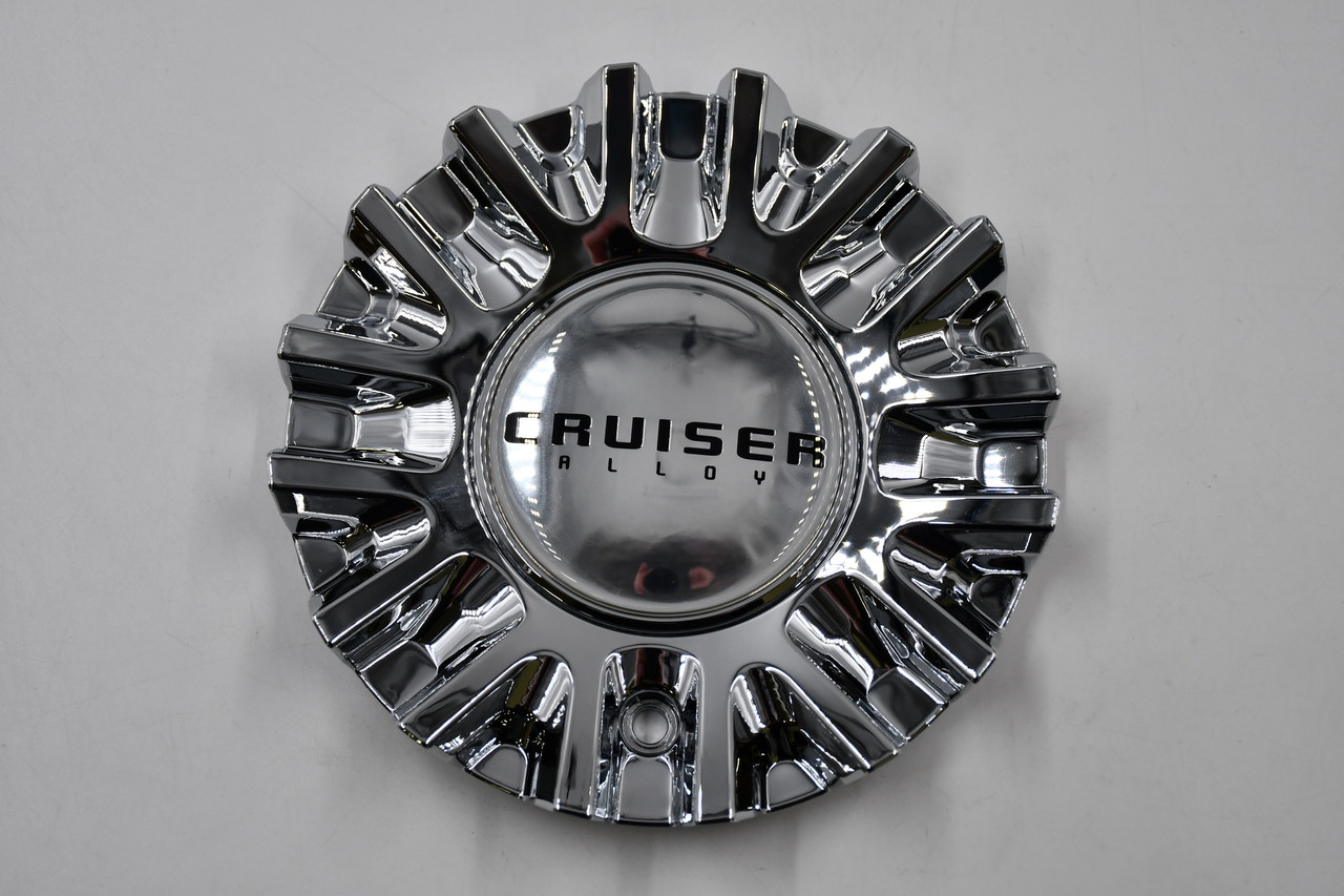 Cruiser Alloy Wheels Chrome w/ Black Logo Wheel Center Cap Hub Cap CAP-916CF 6"