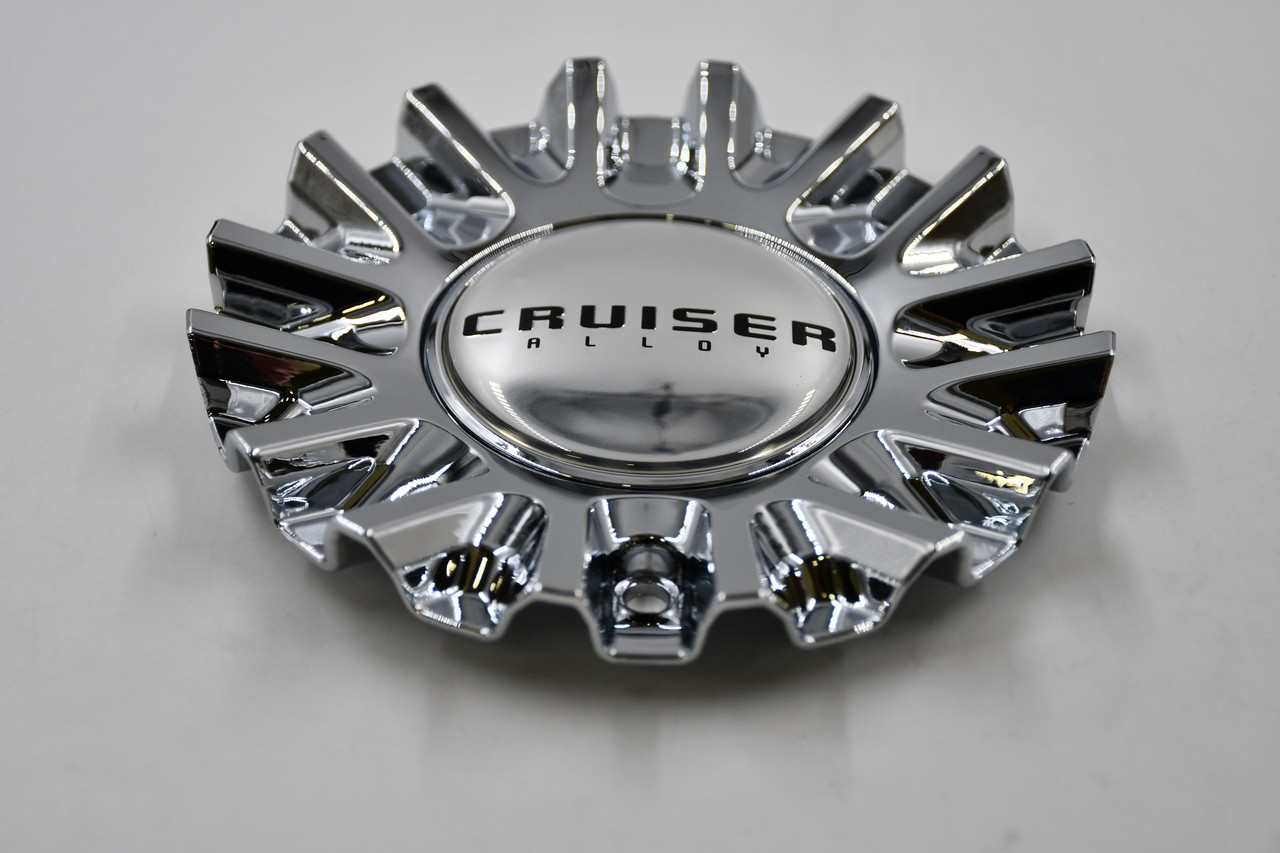 Cruiser Alloy Wheels Chrome w/ Black Logo Wheel Center Cap Hub Cap CAP-916CF 6"