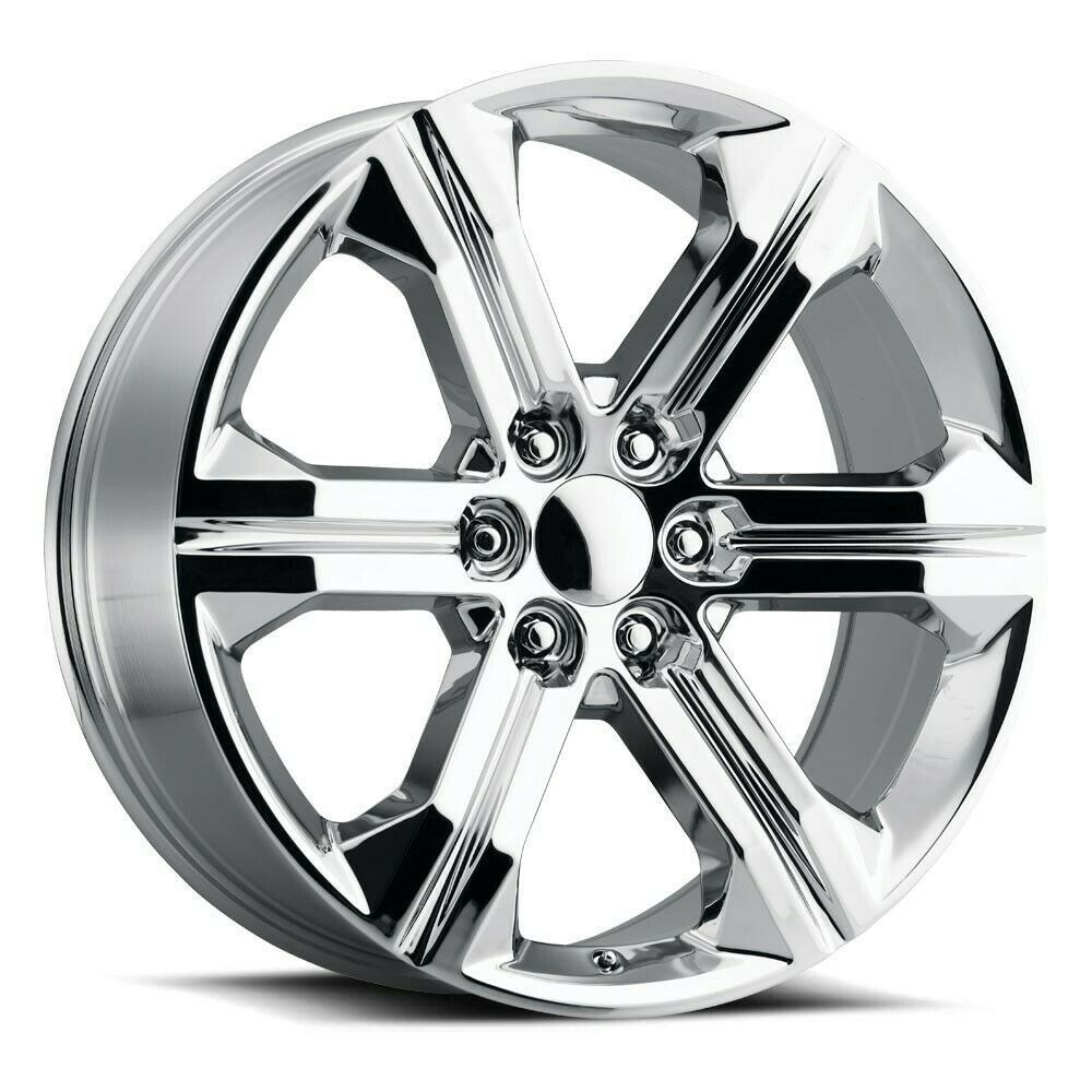 Set 4 22" Voxx Replica Denali 3 Chrome Wheels 22x9 6x5.5 24mm Rims For Chevy