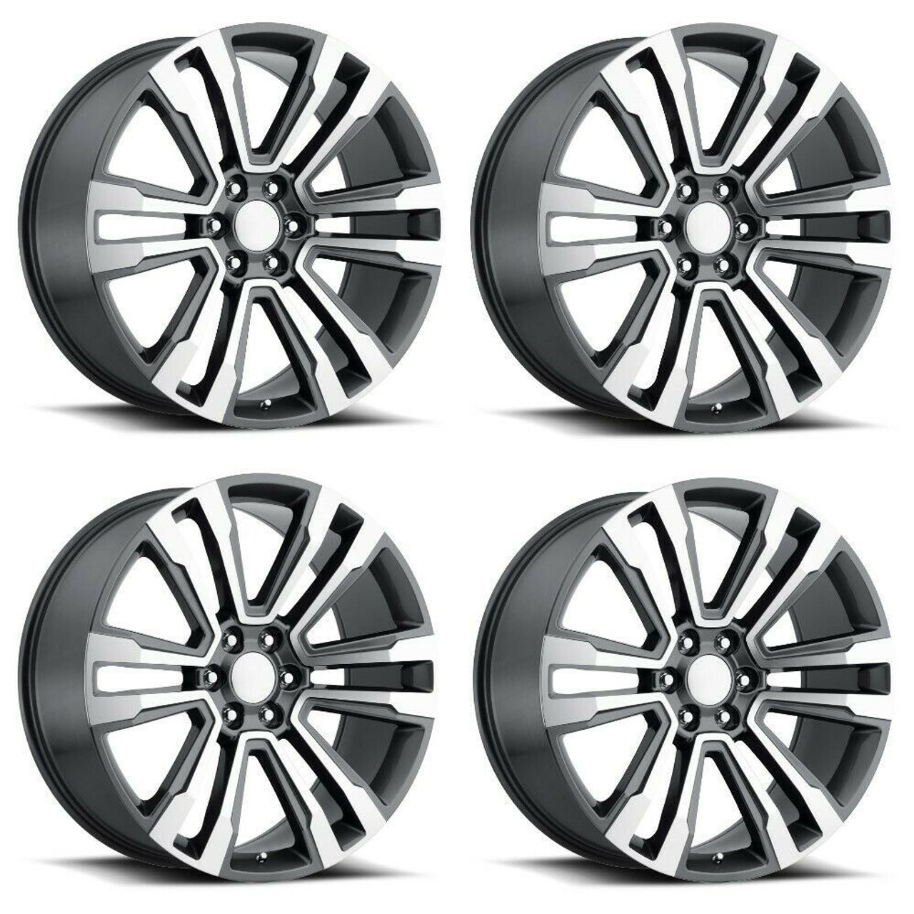 Set 4 20" Voxx Replica DNNZH Gloss Black Machined Face Wheels 20x9 6x5.5 27mm Rims