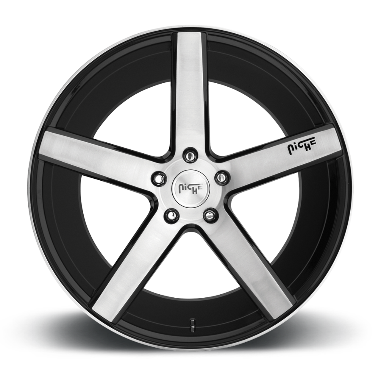 Set 4 Niche M124 Milan 20x8.5 5x120 Gloss Black Brushed Wheels 20" 35mm Rims