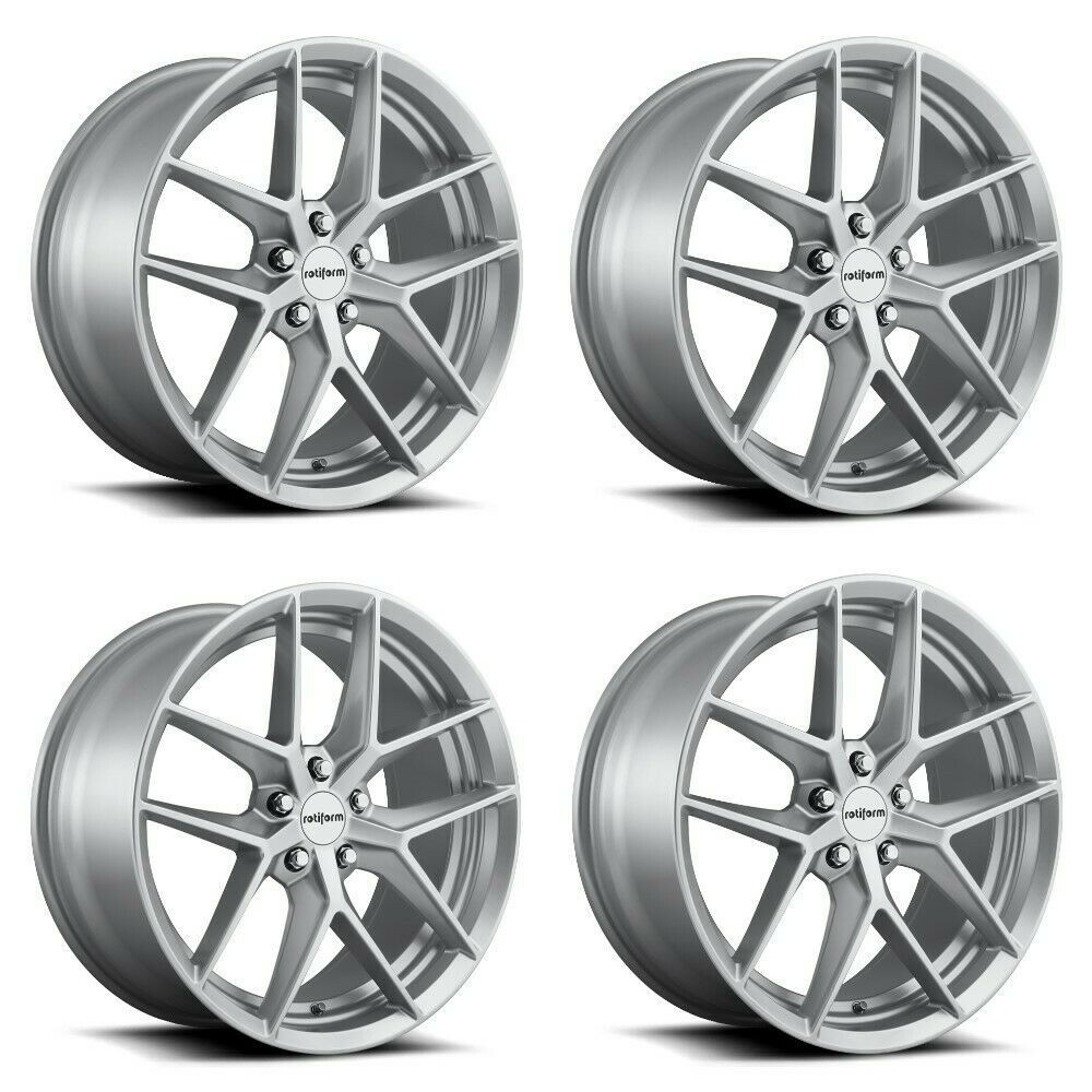 Set 4 Rotiform R133 Flg 18x8.5 5x4.25 Gloss Silver Wheels 18" 45mm Rims