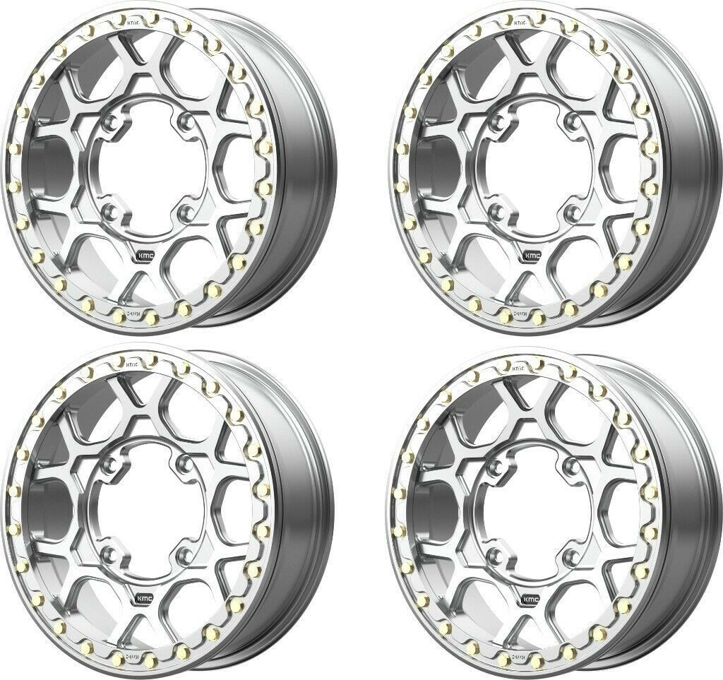 Set 4 KMC Powersports Ks433 Mesa Beadlock Forgedx6 4x156 Machine Wheels" 38
