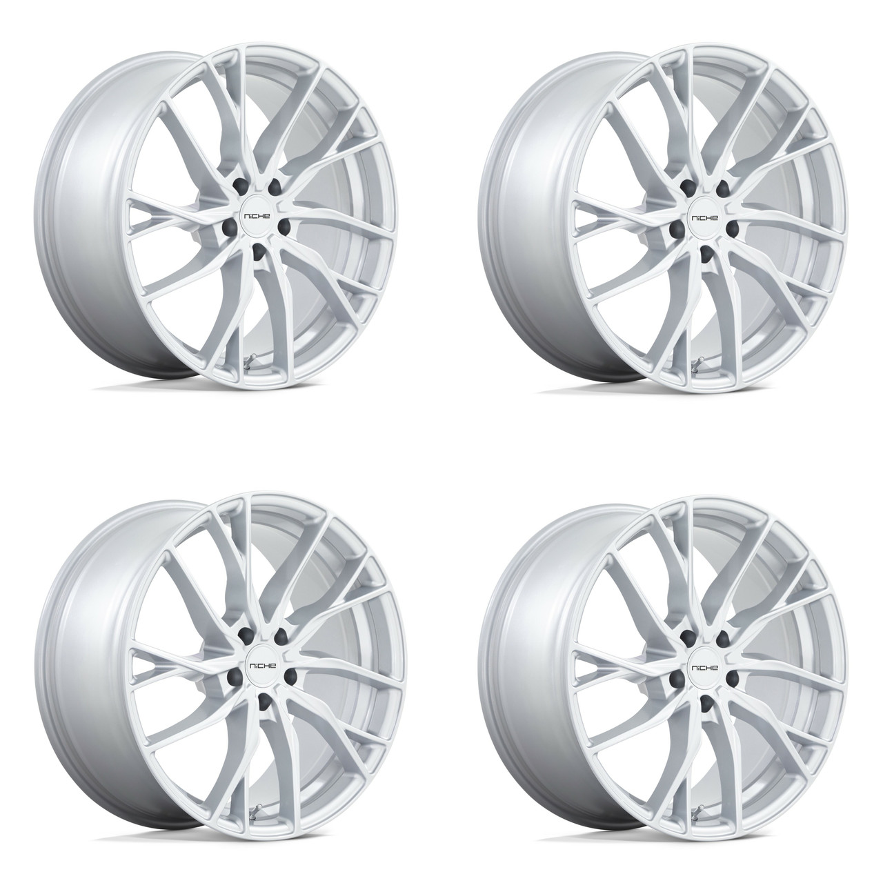 Set 4 Niche M273 Novara 20x10.5 5x120 Silver Wheels 20" 35mm Rims