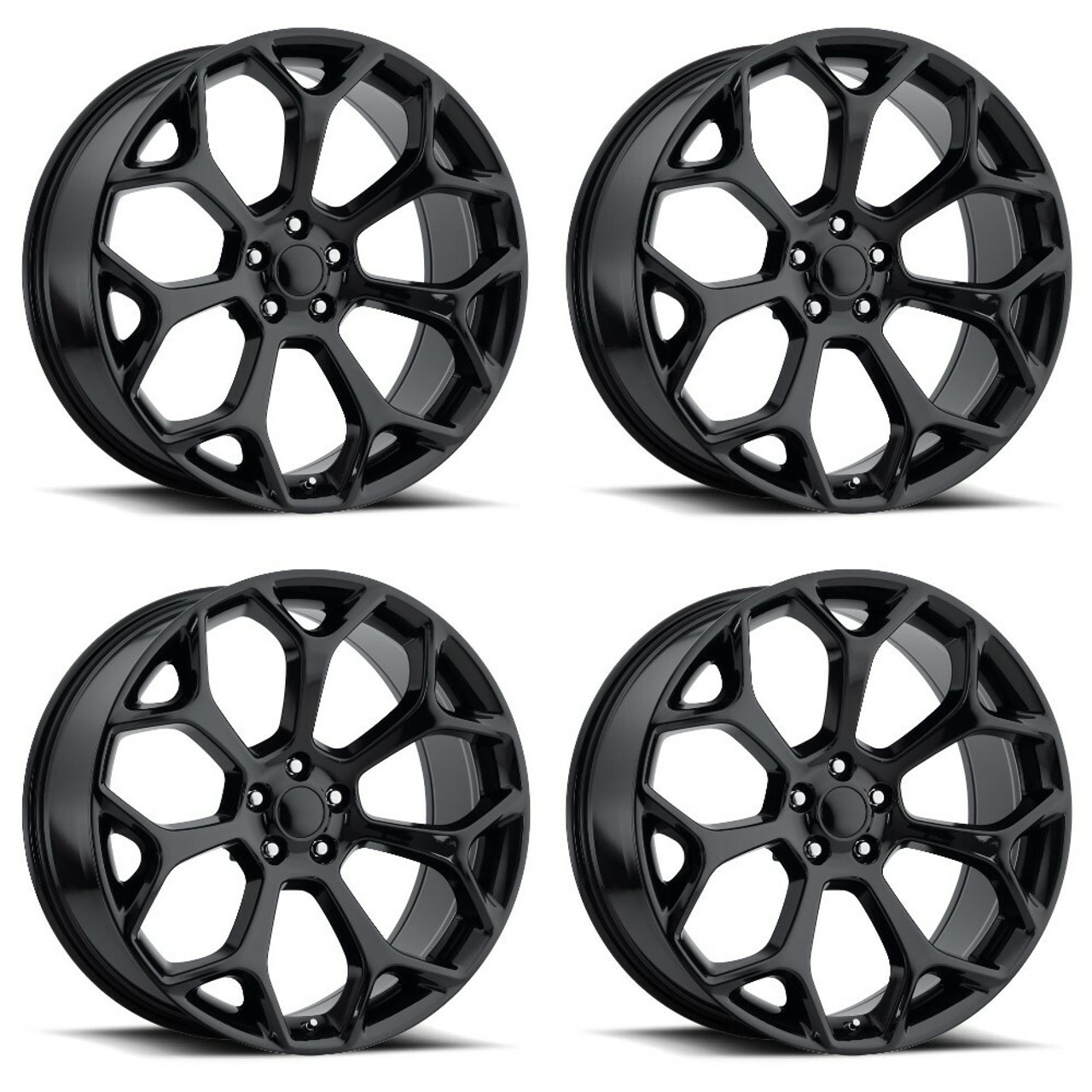 Set 4 20" Voxx Replica C 300 Gloss Black Wheels 20x8 5x115 18mm Rims