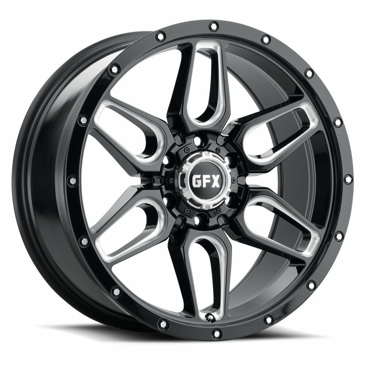 18" Voxx G-FX TR-18 Gloss Black Milled Wheel 18x9 5x5 0mm Rim