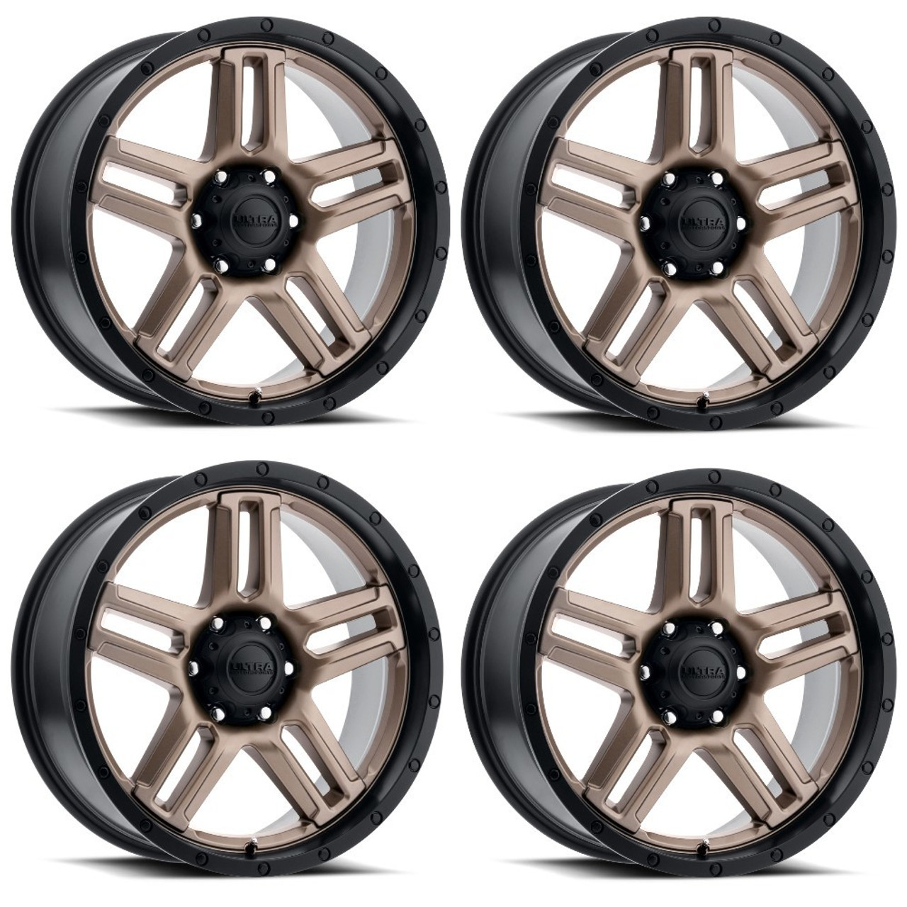 Set 4 18" Ultra 258BZ Prowler Truck  18x9 Wheels 6x5.50 -12mm