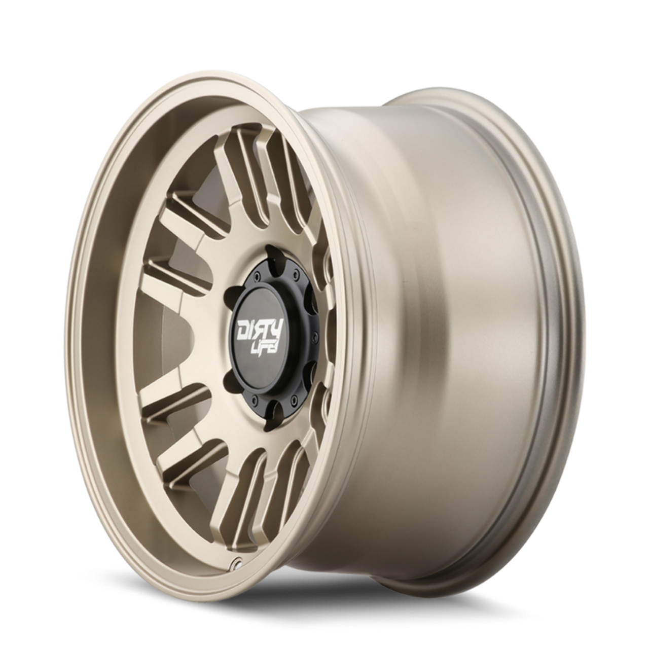 Set 4 17" Dirty Life Canyon 17x9 Satin Gold 6x135 0mm For Ford Lincoln Wheels