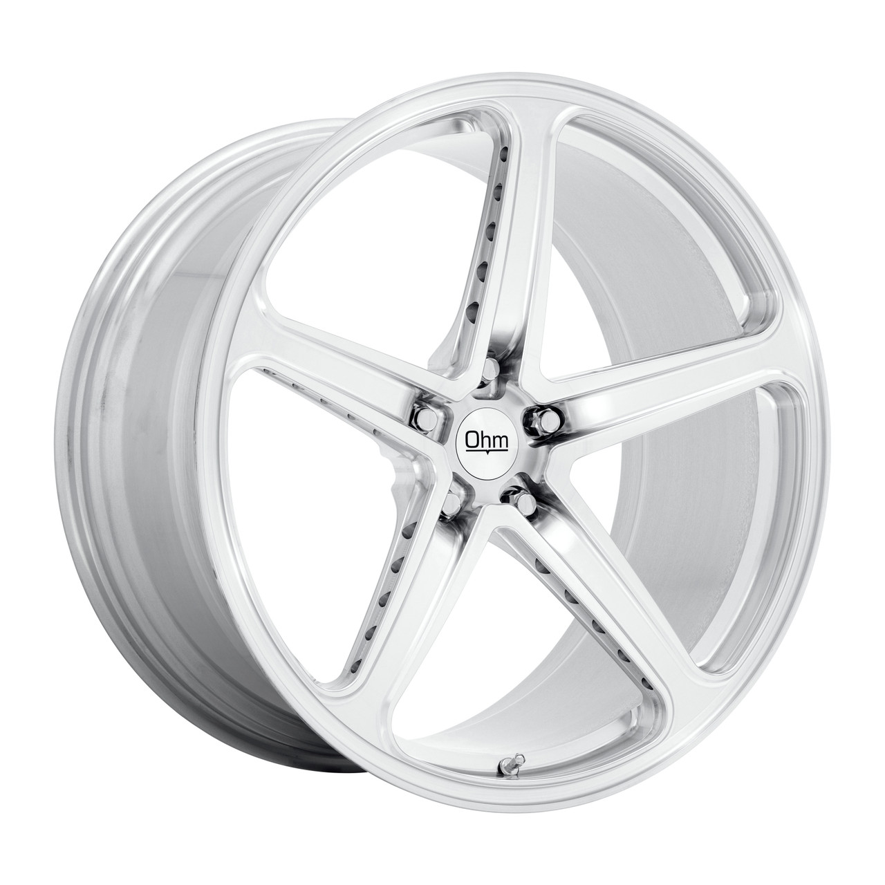 Set 4 OHM Amp 22x10 5x120 Silver Machined Wheels 22" 32mm Rims