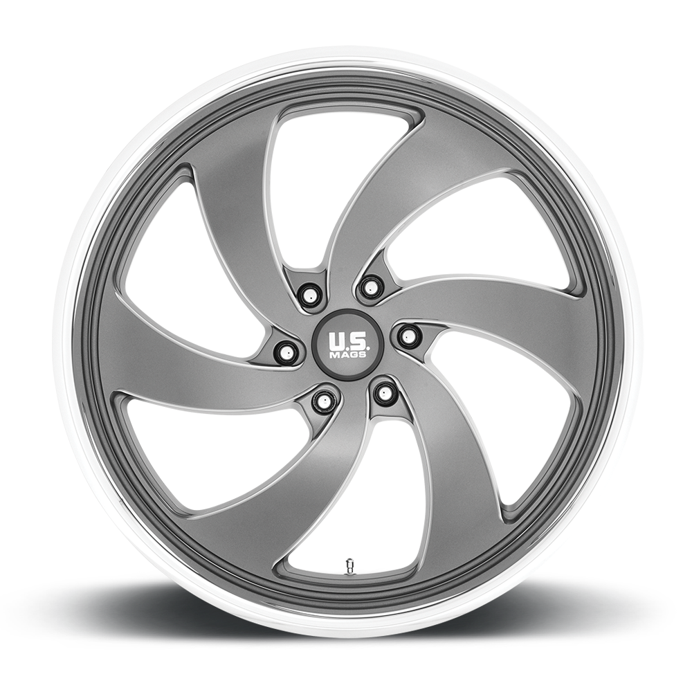 22x10 6x5.5 Anthracite Milled Diamond Cut Wheel US Mag U133 Desperado 25mm Rim