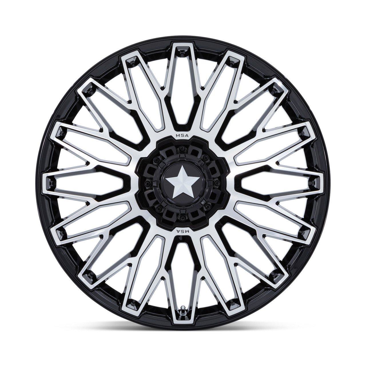 MSA Offroad Wheels M50 Clubber 15x7 4x137 4x156 Black Machined Wheel 15" 10mm
