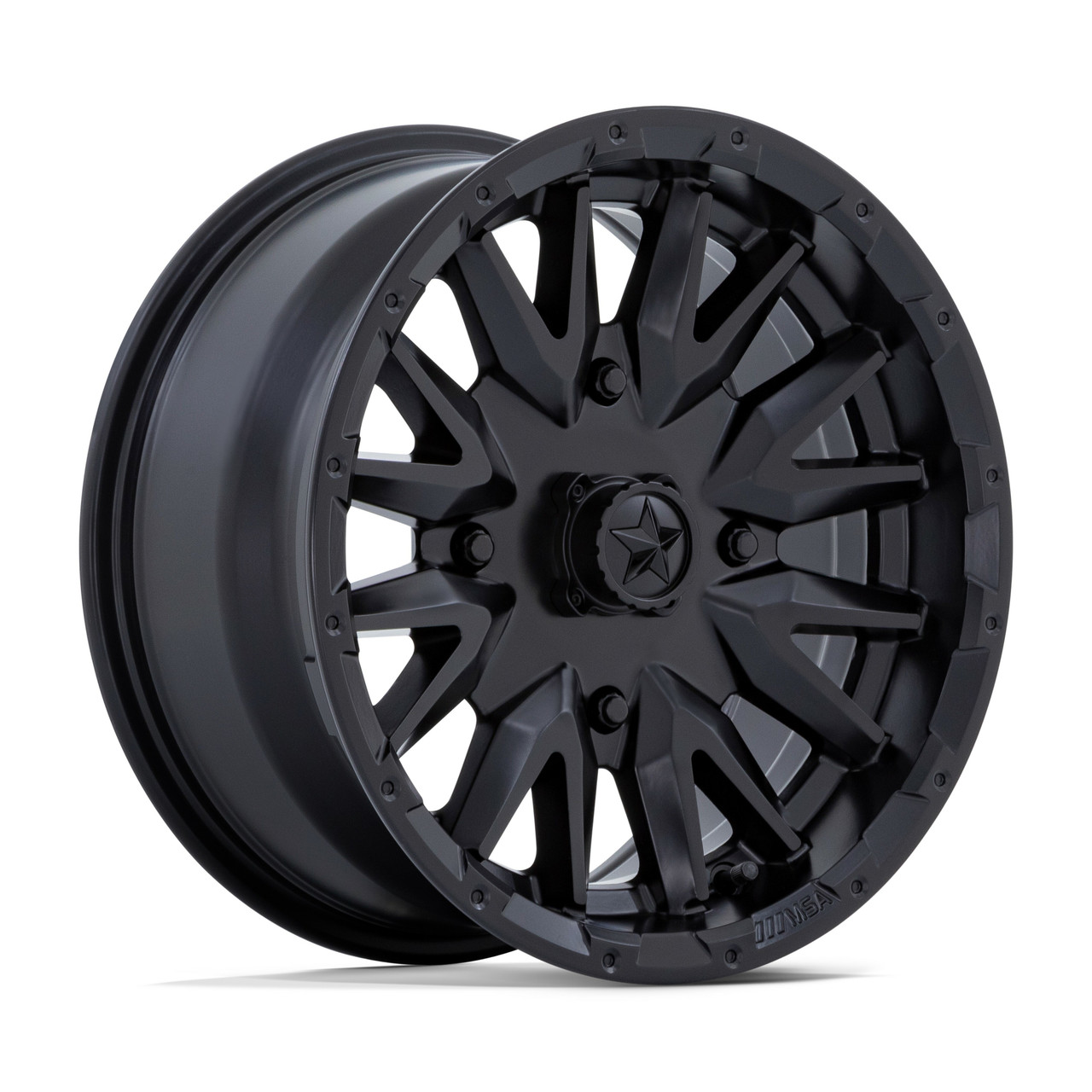 Set 4 MSA Offroad M49 Creed 15x7 4x156 Matte Black Wheels 15" 10mm Rims
