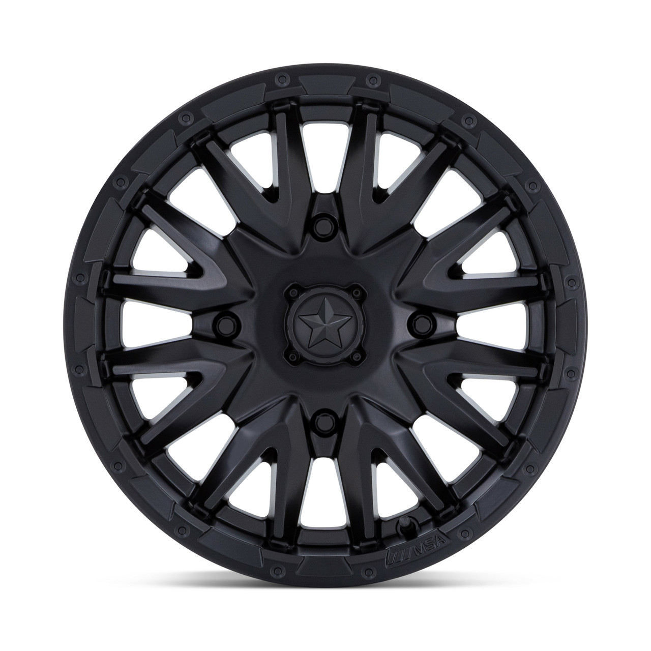 14x7 4x110 Matte Black Wheel MSA Offroad Wheels M49 Creed Rim -47mm